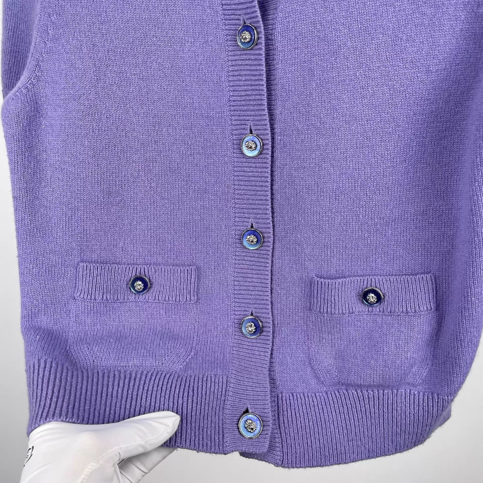 Chanel Chanel Purple Short-Sleeve Cardigan 36 Size XS / US 0-2 / IT 36-38 - 8 Thumbnail