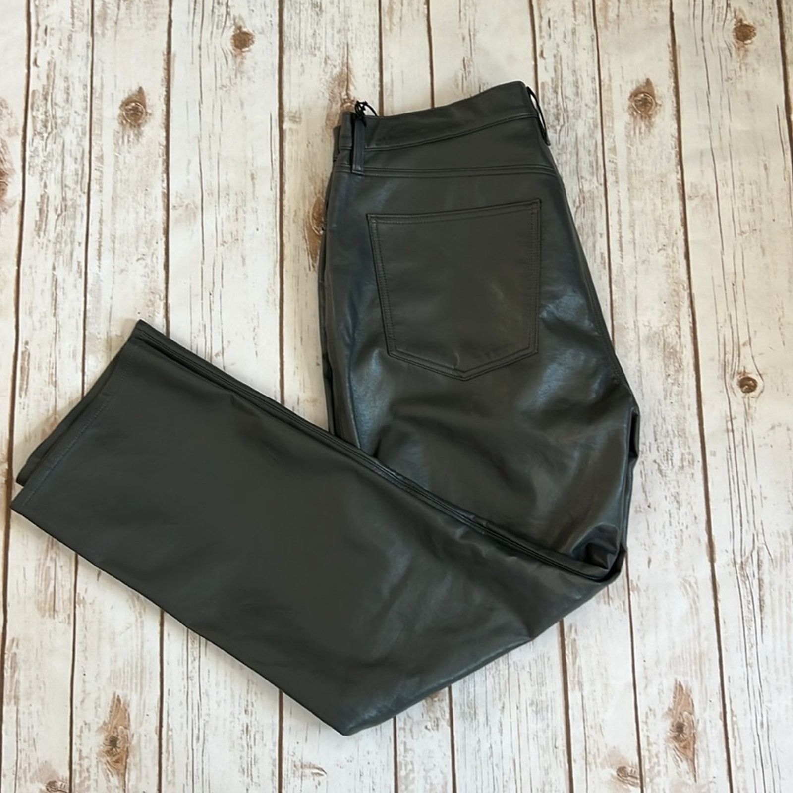 Agolde Agolde Recycled Leather 90's Pinch Waist Pants in Marker Size 34" / US 12 / IT 48 - 4 Thumbnail