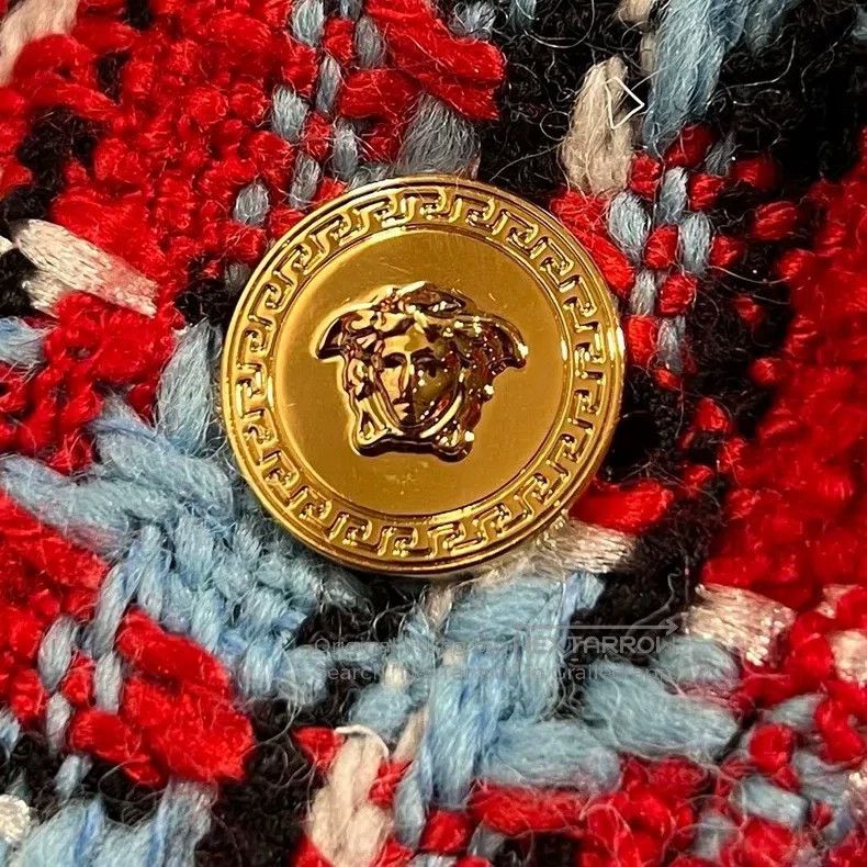 Versace Versace Color-blocked plaid braided wool tweed coat Size XS / US 0-2 / IT 36-38 - 5 Thumbnail