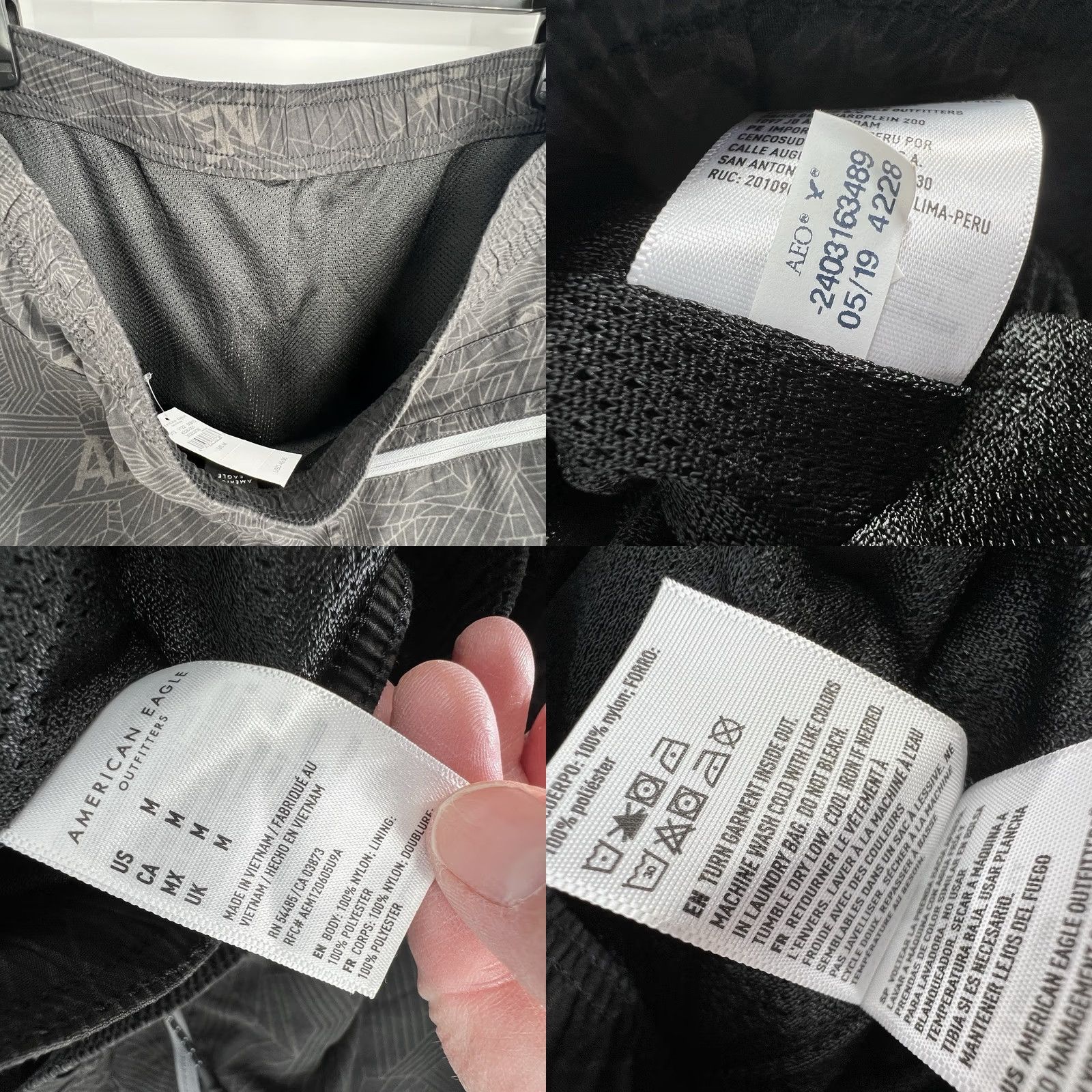American Eagle Outfitters AMERICAN EAGLE OUTFITTERS AE NYLON JOGGER PANTS Men Medium Tapered Black & Gray Drawstring Activewear Pants Size US 31 - 9 Thumbnail