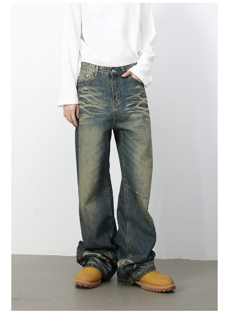 Japanese Brand American retro high street straight loose distressed jeans Size US 34 / EU 50 - 2 Thumbnail
