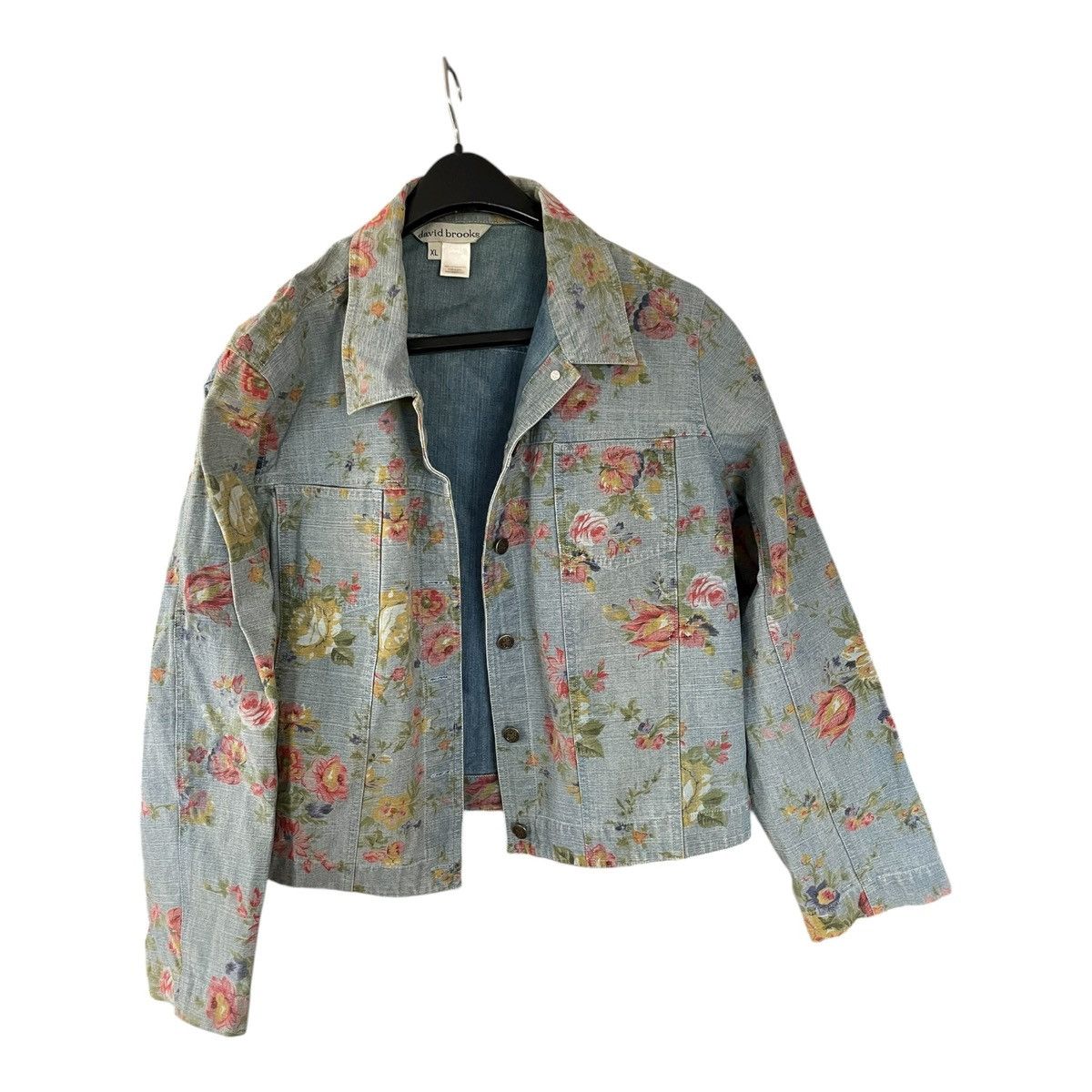 Other Vintage David Brooks Women's Floral Blue Denim Jacket Sz XL Size XL / US 12-14 / IT 48-50 - 1 Thumbnail