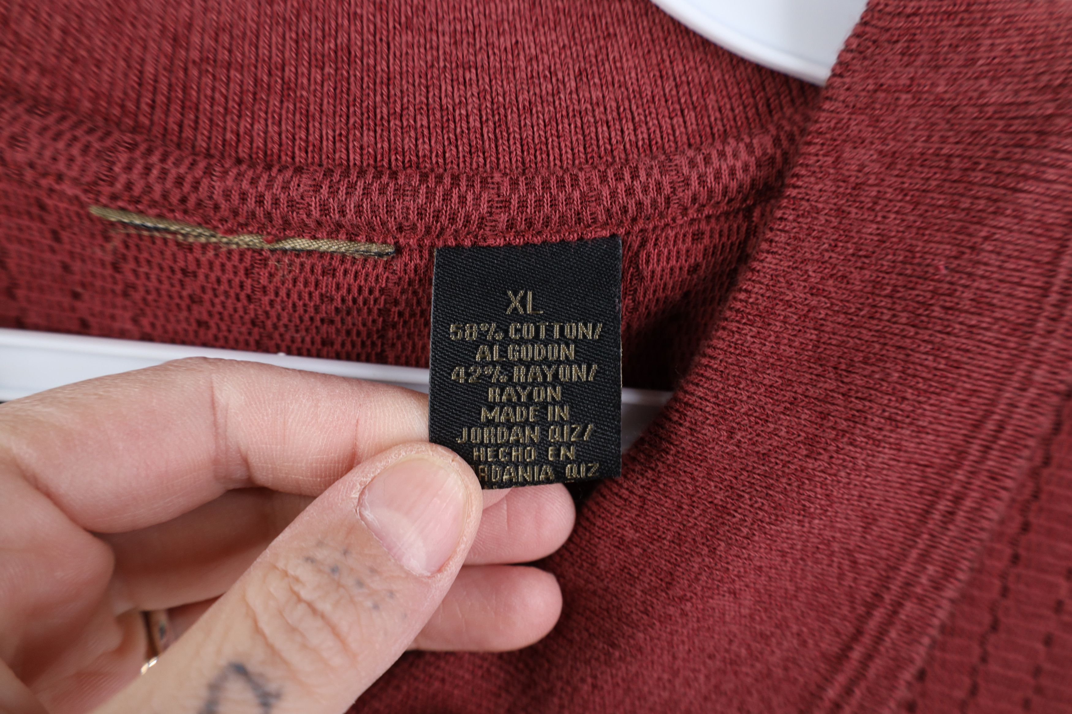 Vintage Vintage 90s Streetwear Gabardine Blend Knit Striped Polo Red Size US XL / EU 56 / 4 - 5 Thumbnail