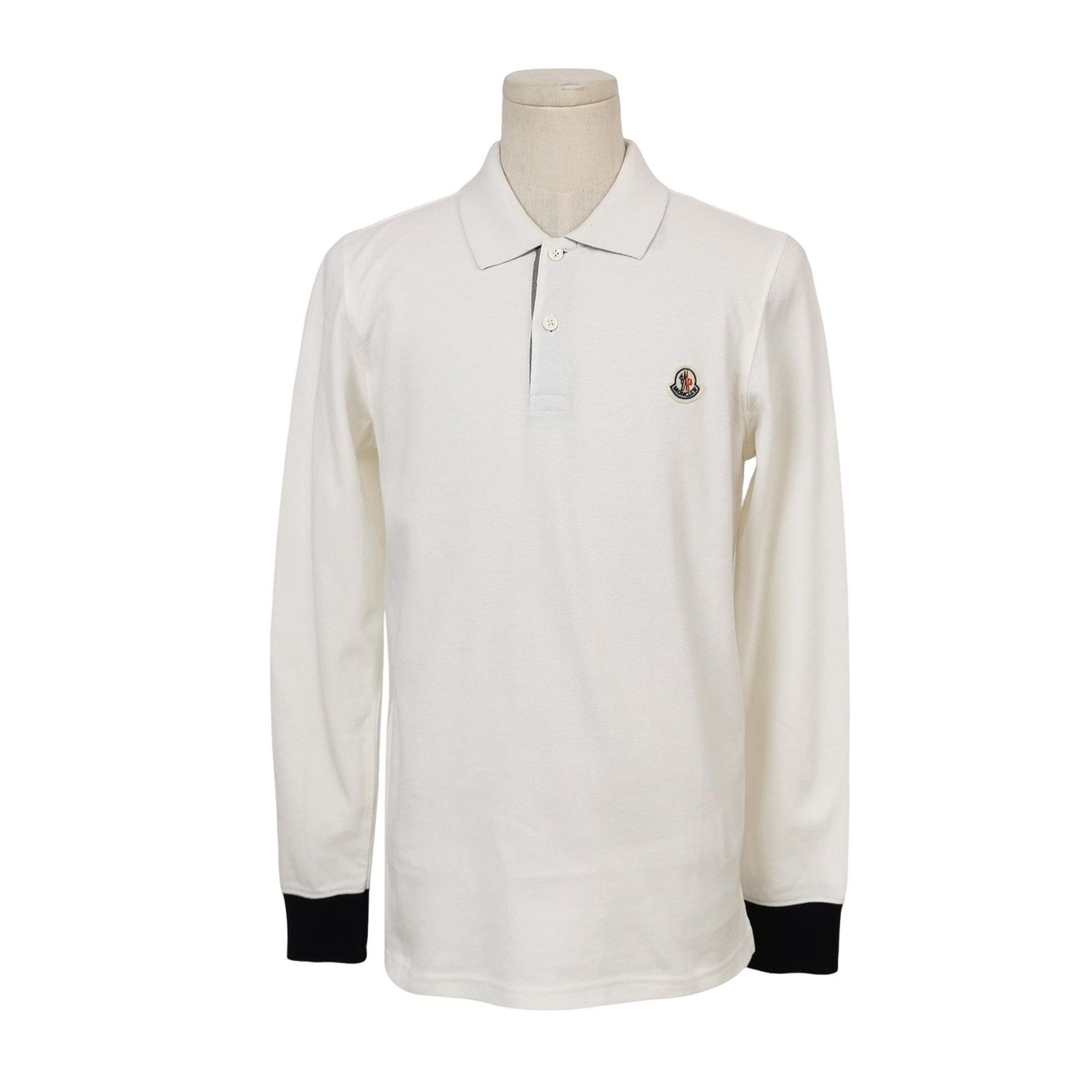 Moncler Moncler Logo Patch Long Sleeve Polo Size 12A Size US XXS / EU 40 - 1 Thumbnail
