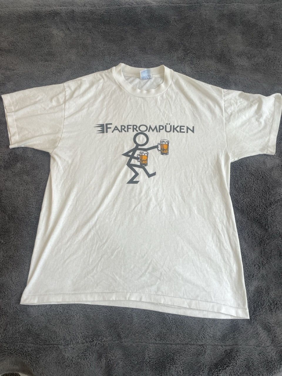 Vintage 90's Farfrompuken 'Stick-Figure' T-Shirt Size US L / EU 52-54 / 3 - 1 Thumbnail
