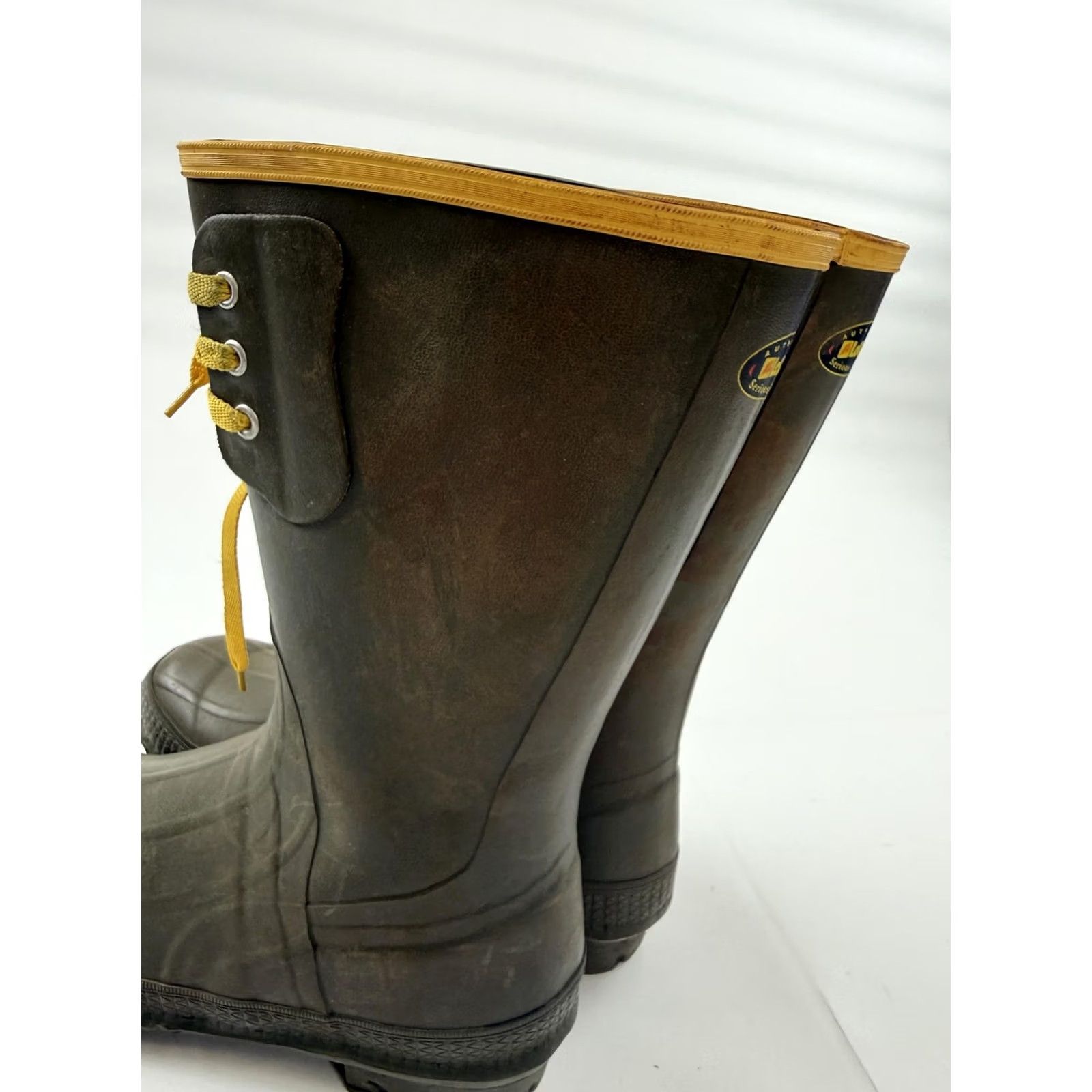 Vintage LaCrosse Mens Brown Rubber Lace Up Waterproof Rain Work Boots 12 Mid-Calf Size US 12 / EU 45 - 7 Thumbnail