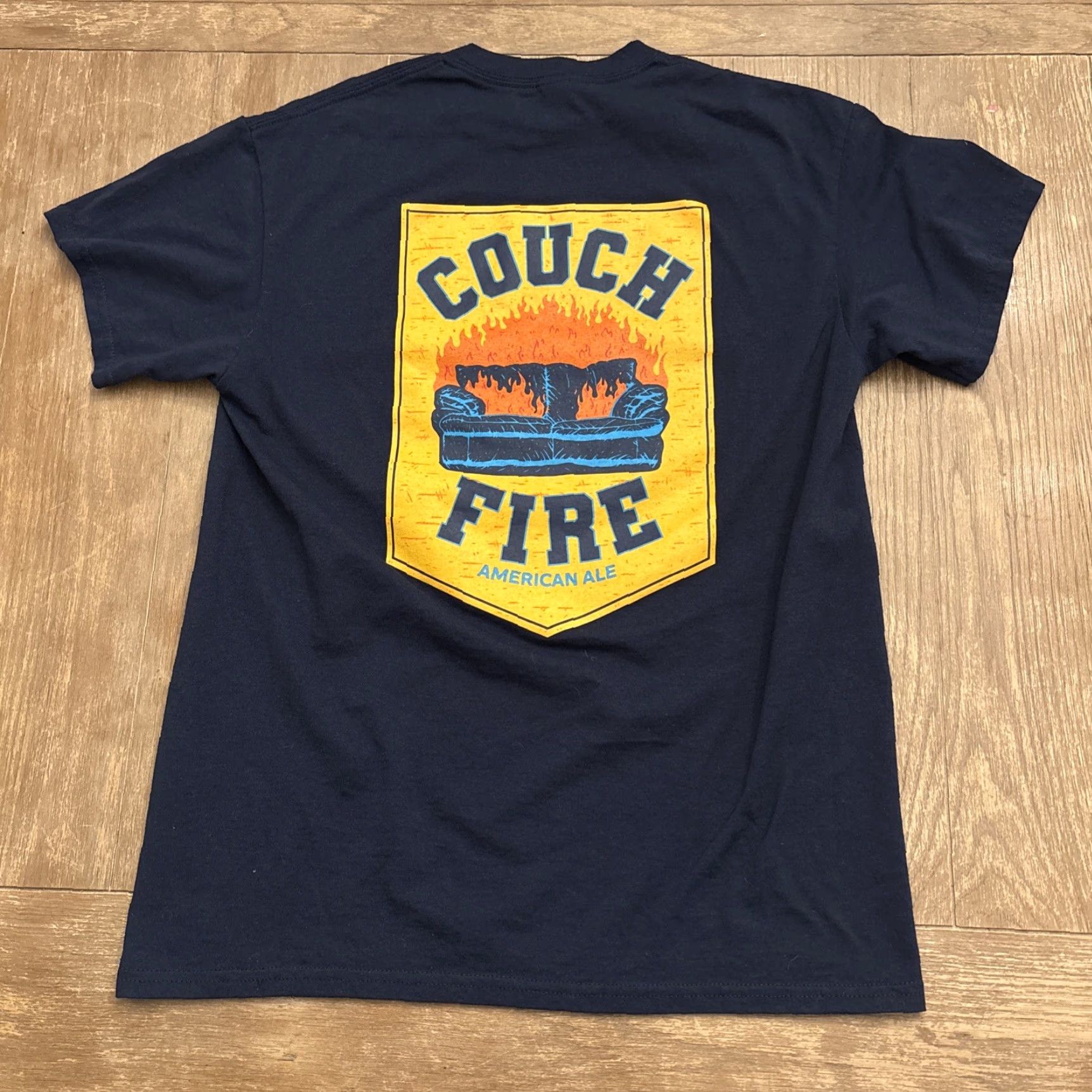 Next Level Spring House Brewery Shirt Men Size M Blue Beer Couch Fire Lager Next Level Size US M / EU 48-50 / 2 - 4 Thumbnail
