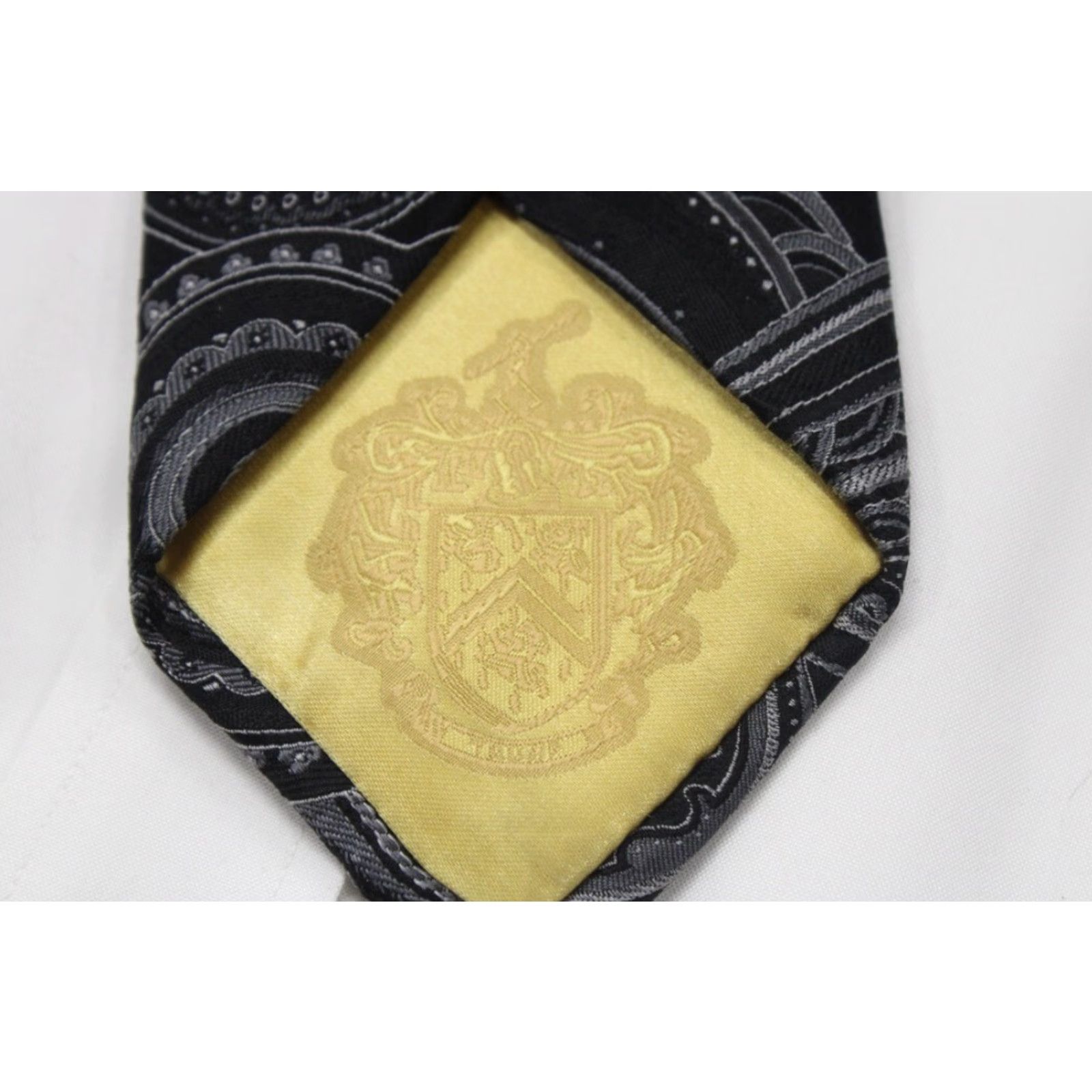 Vintage Donald J. Trump Tie Men's 61" X 3 1/4" Black Silk Paisley Luxury Hand Made Size ONE SIZE - 6 Thumbnail