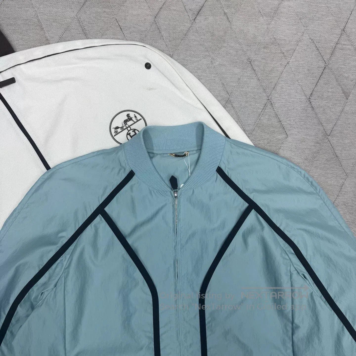 Hermes Hermes New Blue Spliced Jacket. Size US M / EU 48-50 / 2 - 2 Thumbnail
