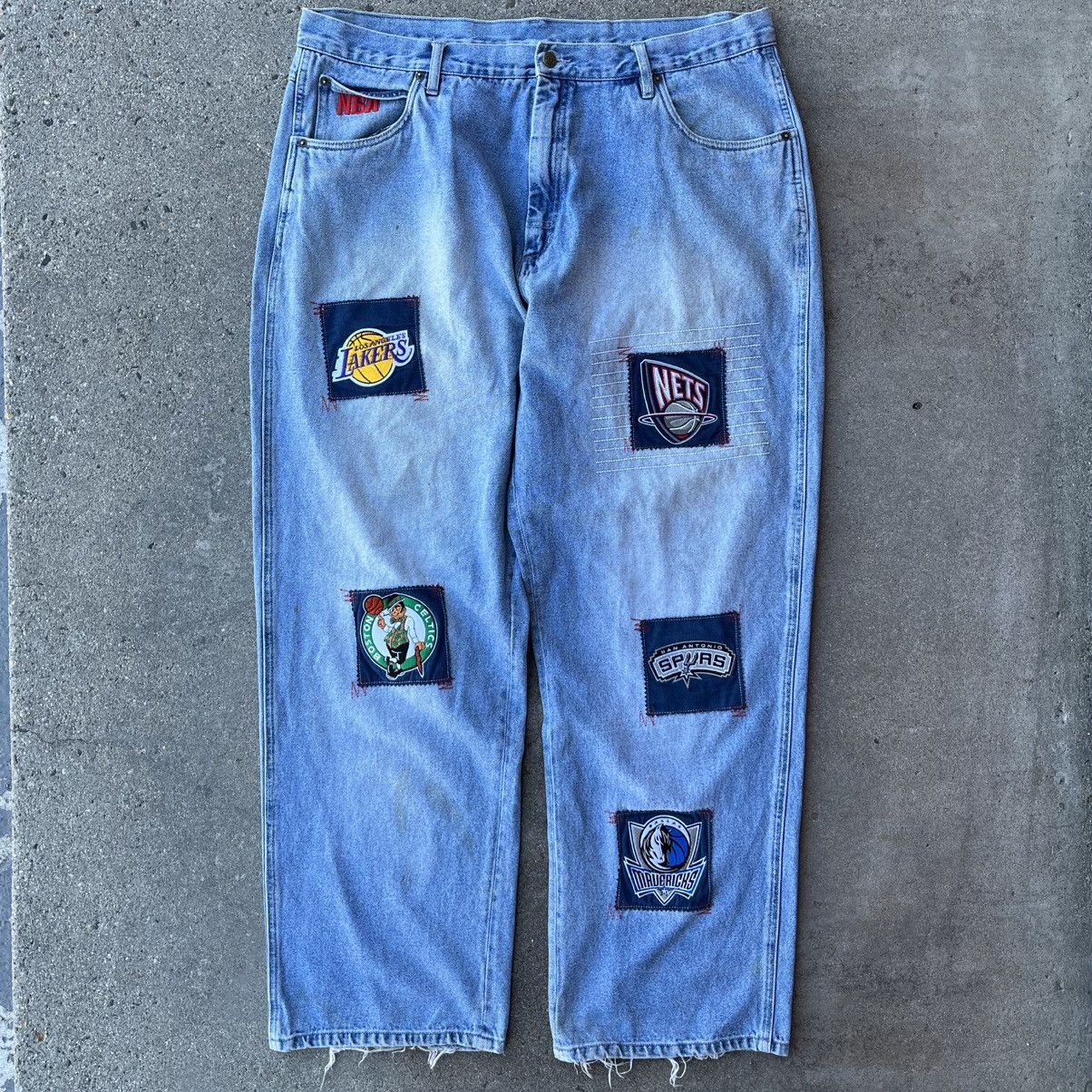 NBA × Vintage Vintage Late 90’s Y2K UNK x NBA Distressed Jeans Sz 40 Size US 40 / EU 56 - 1 Thumbnail