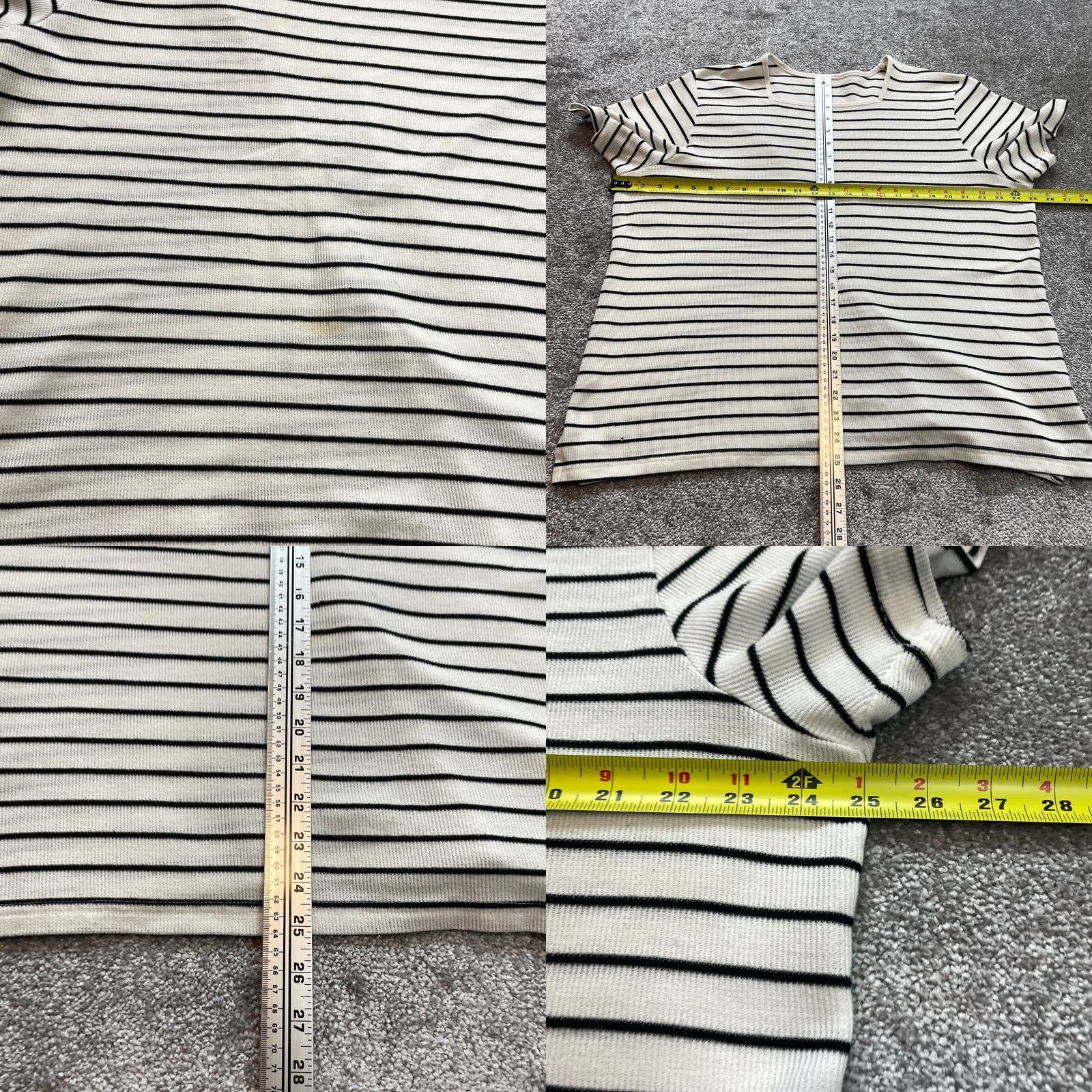 Vintage VINTAGE Unbranded Shirt Womens 28W Plus White Black Striped Short Sleeve Square Neck T-Shirt Casual Womens Size 4XL / US 24-26 - 8 Thumbnail