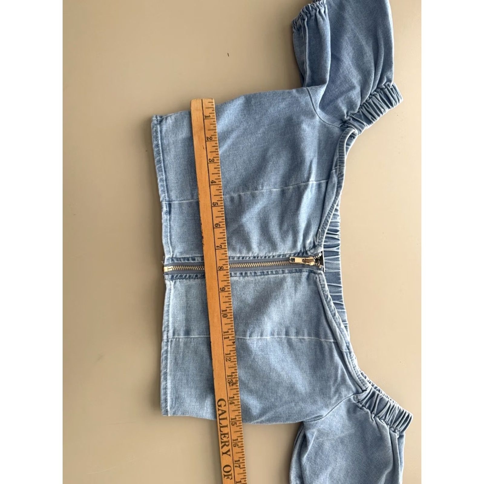 Denime Blue Blush Cropped Denim Top Womens M Festival Concert Size M / US 6-8 / IT 42-44 - 6 Thumbnail