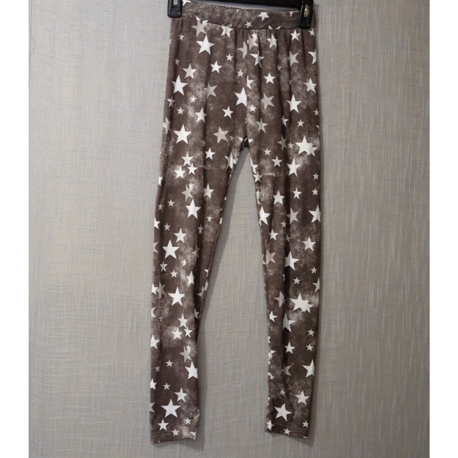 Vintage SHOSHO Nwot! Stretchy Soft Star Print Leggings Grey/White Women's S/M #H96-28 Leggings Size 28" / US 6 / IT 42 - 2 Thumbnail