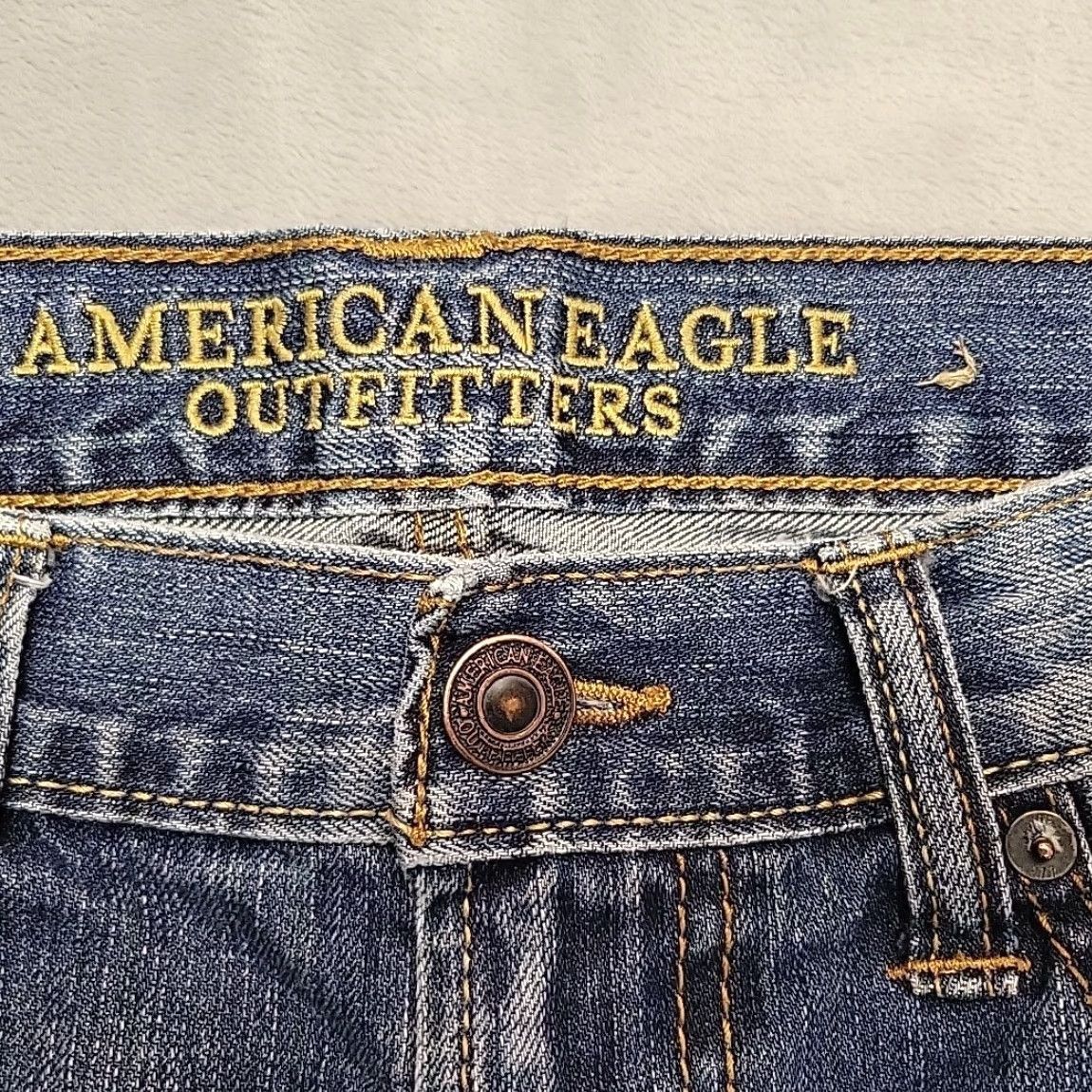Vintage VINTAGE American Eagle Jeans Men 30 Blue Distressed Faded Denim 100% Cotton Straight Size US 30 / EU 46 - 6 Thumbnail
