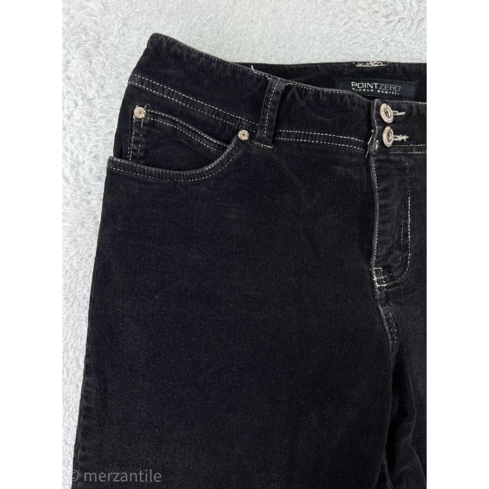 Point Zero Point Zero Womens Pants Corduroy Straight Black 9 Cotton Blend Size 30" / US 8 / IT 44 - 5 Thumbnail