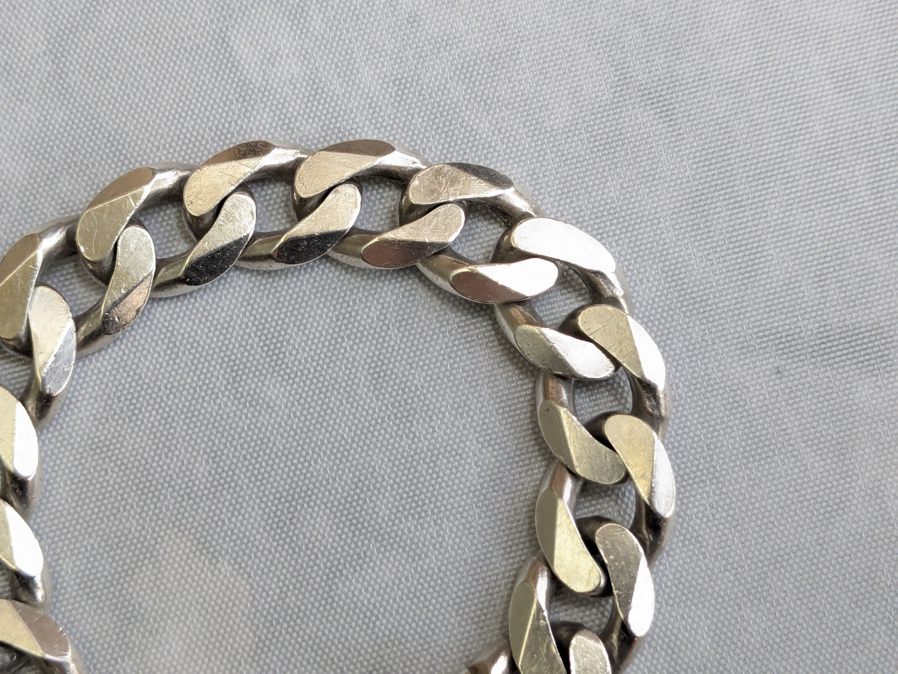 Jewelry Vintage Sterling Silver Cuban Bracelet Link Chain 8.5" Size ONE SIZE - 2 Thumbnail