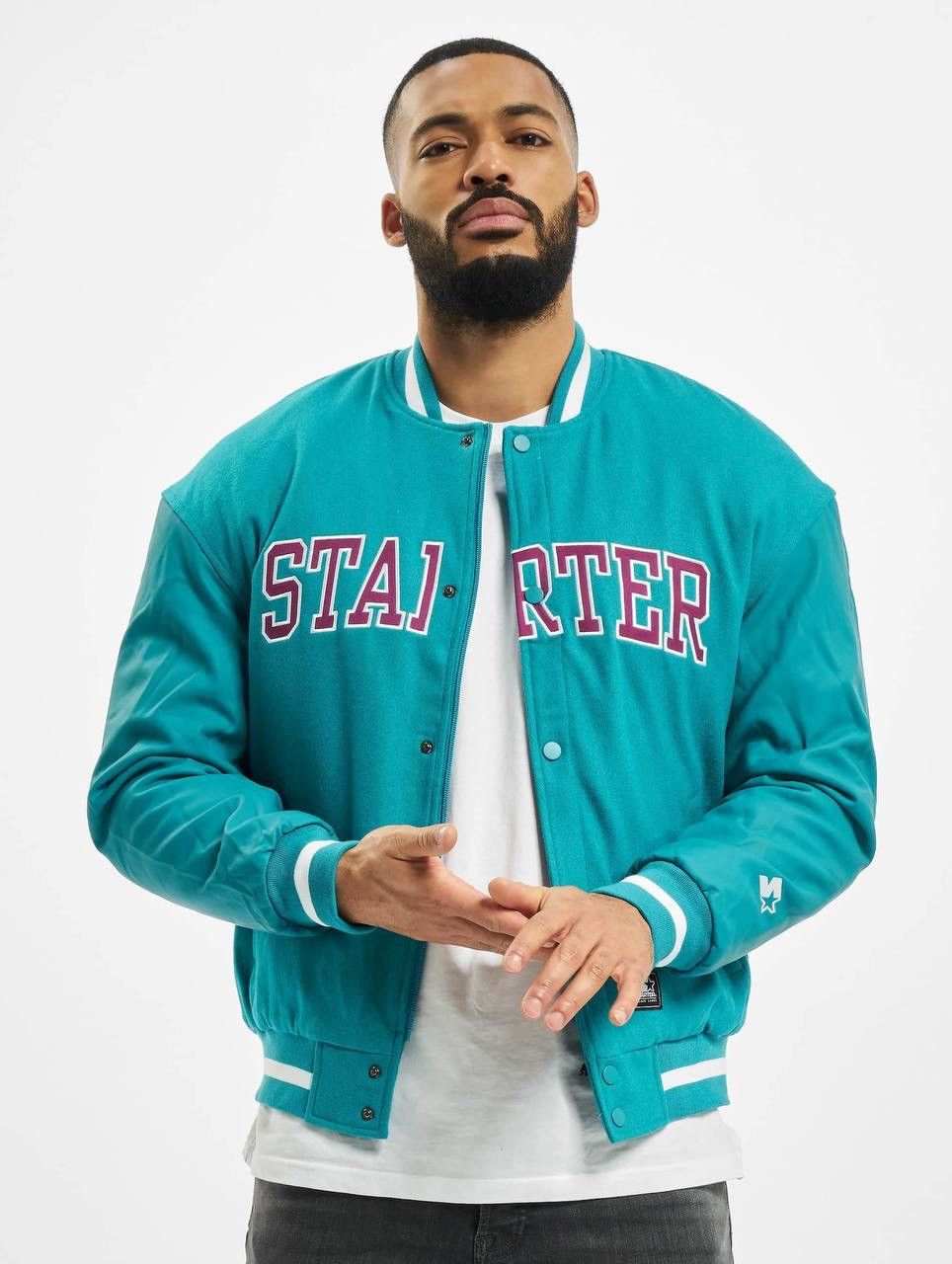 Majestic × Starter Starter Black Label Men's Wool Bomber College Team Jacket, Size M Size US M / EU 48-50 / 2 - 18 Thumbnail