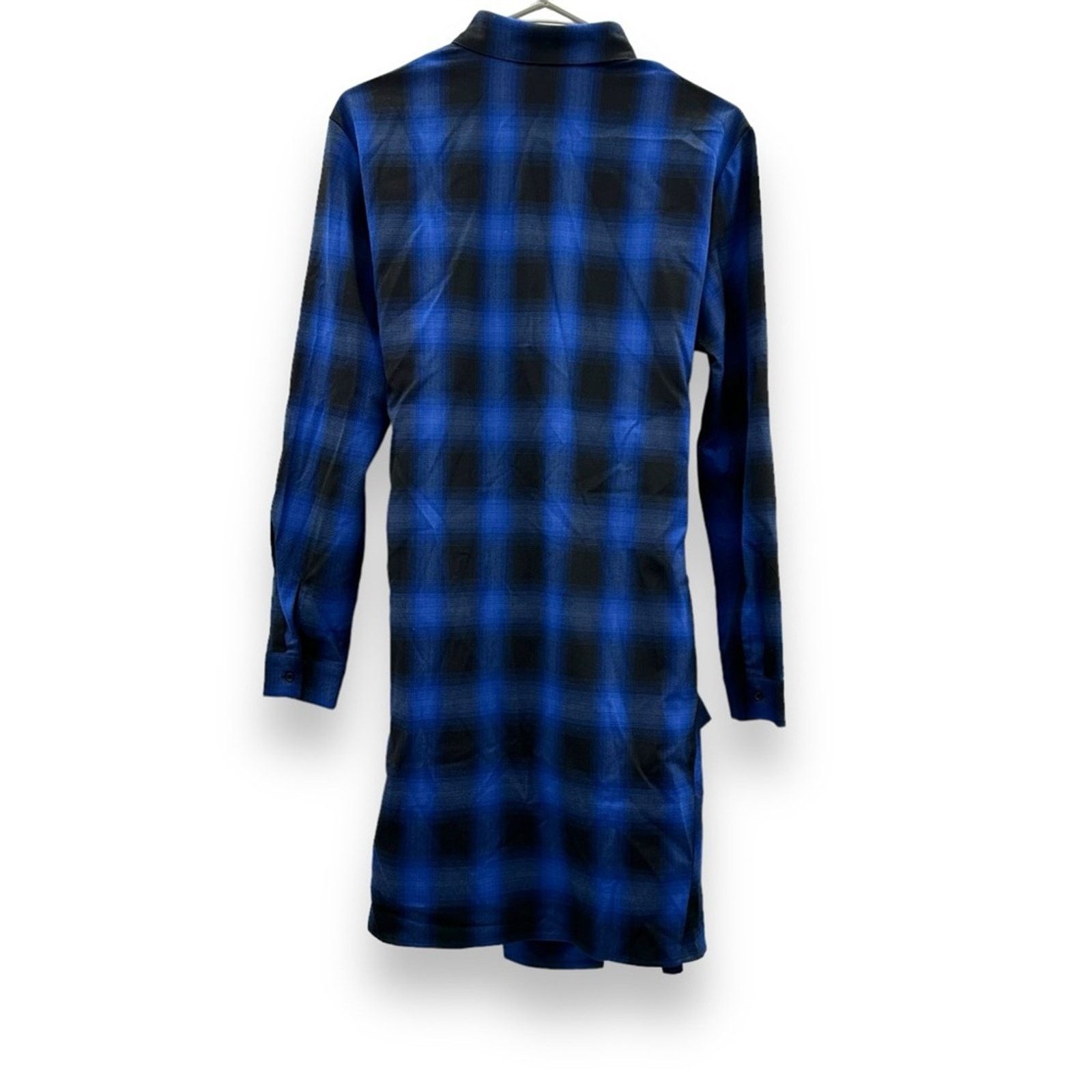 Maje Maje Rulyl Blue & Black Plaid Checkered Tie Front Dress Size L / US 10 / IT 46 - 5 Thumbnail