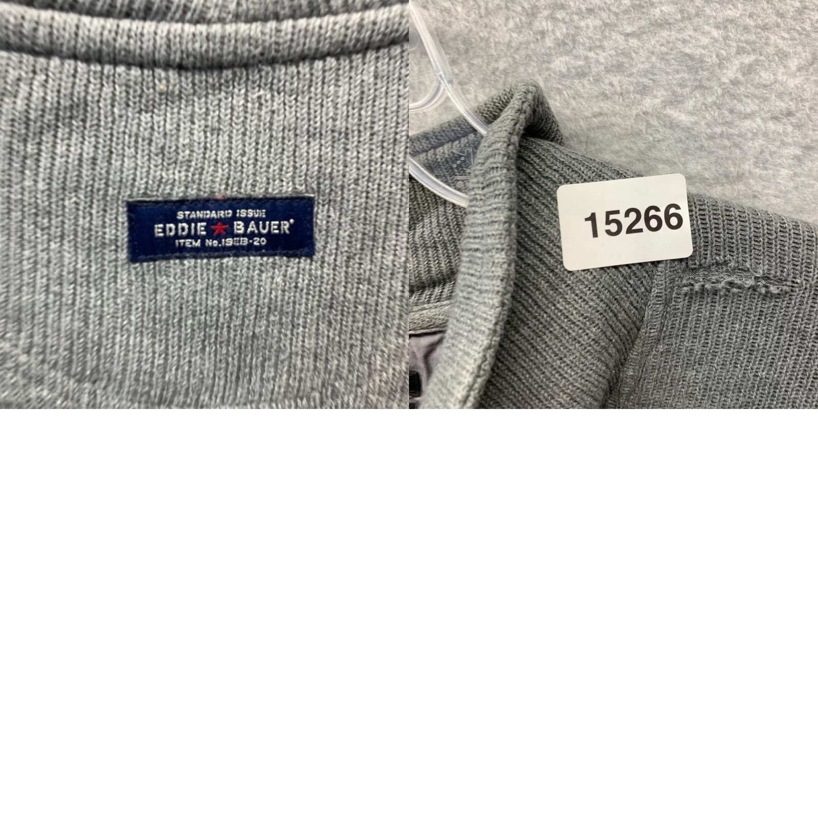 Eddie Bauer VINTAGE Eddie Bauer Sweater Mens Adult Large Gray Cotton Knit Pullover 90s Crew Neck 1/4 Zip Heavyweight Knit Size US L / EU 52-54 / 3 - 10 Thumbnail