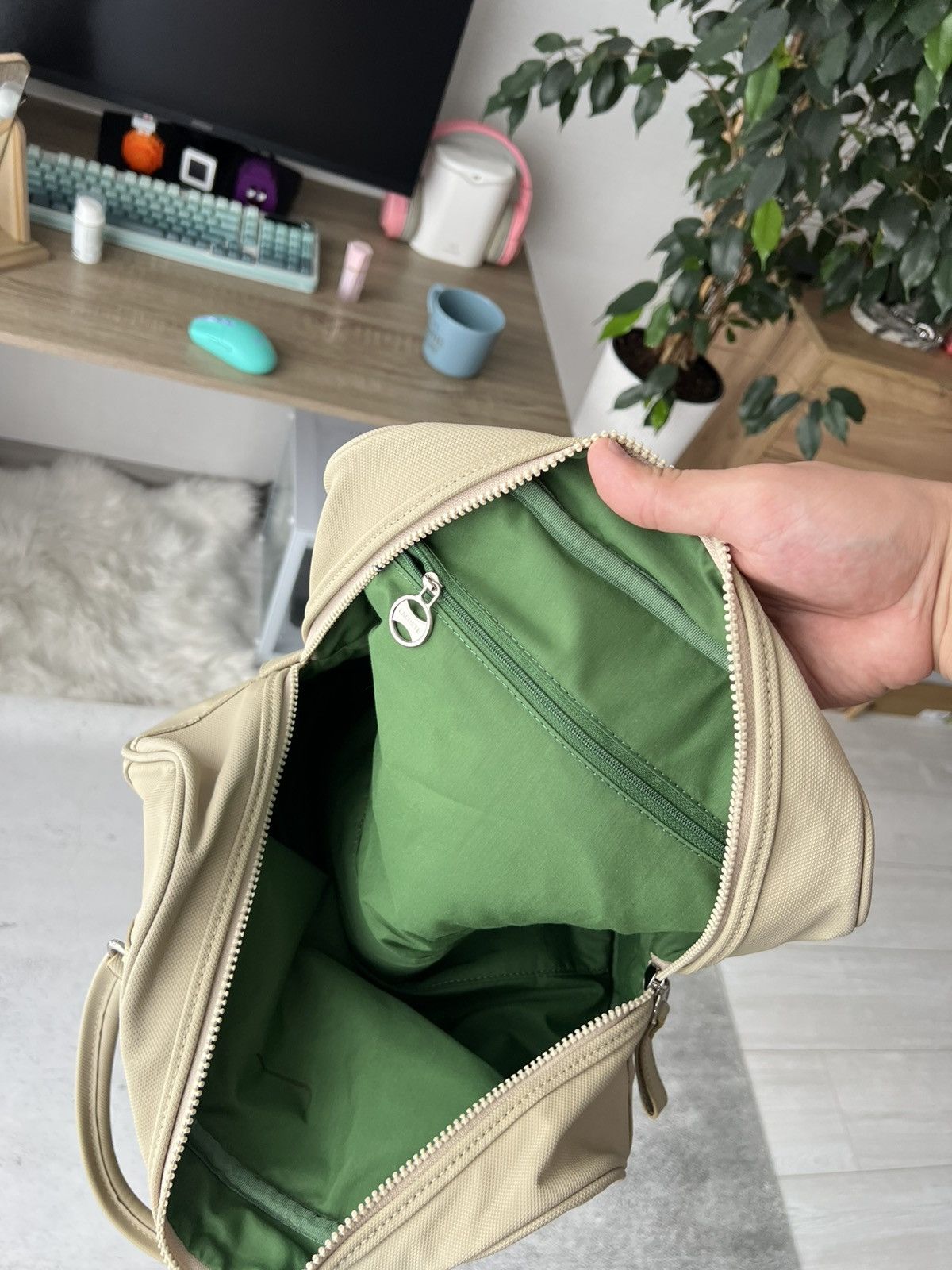Lacoste 🐊Y2K Lacoste Vintage Bowling Bag Beige Green Croc 2000s Size ONE SIZE - 15 Thumbnail