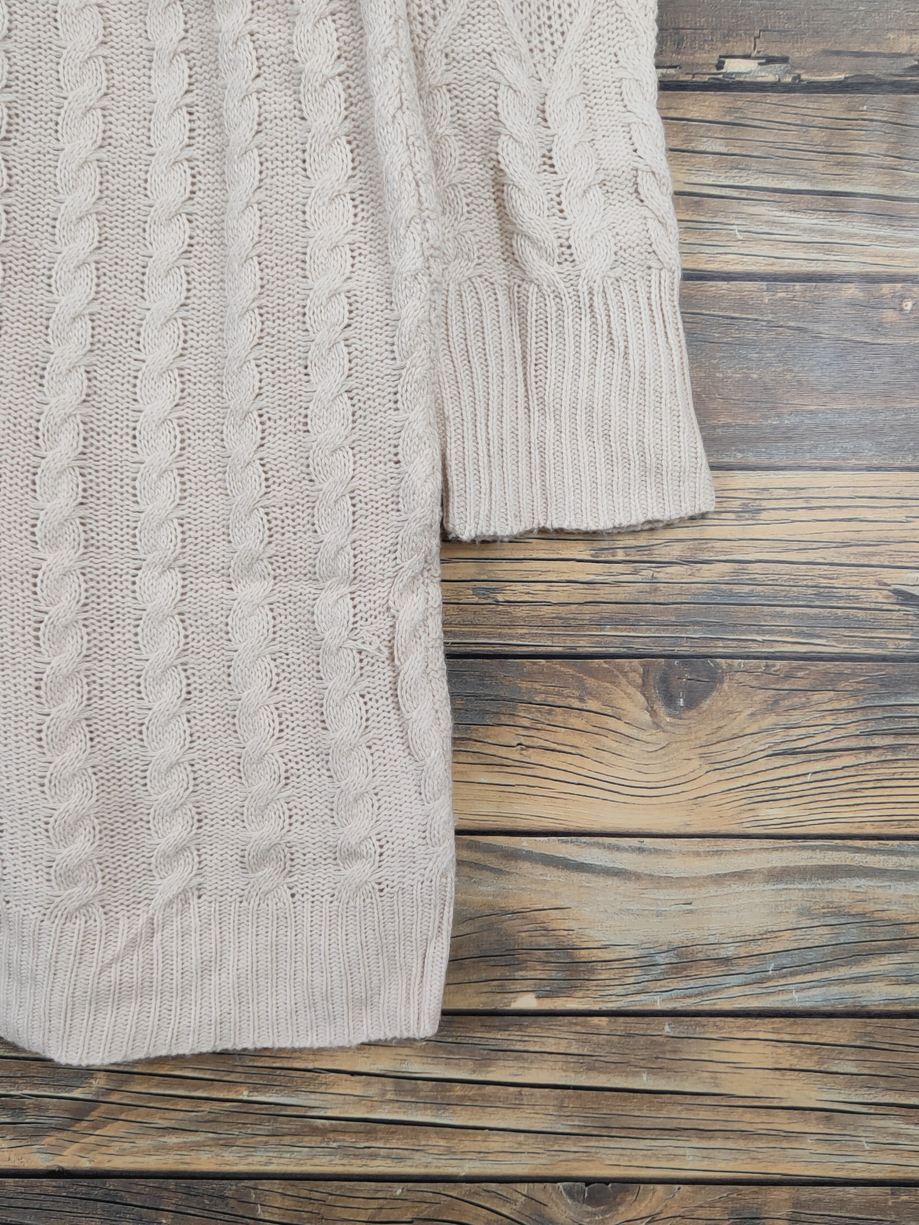 Aran Isles Knitwear Earth Music & Ecology Beige Knitwear Long Sweatshirts #W1140 Size XL / US 12-14 / IT 48-50 - 6 Thumbnail