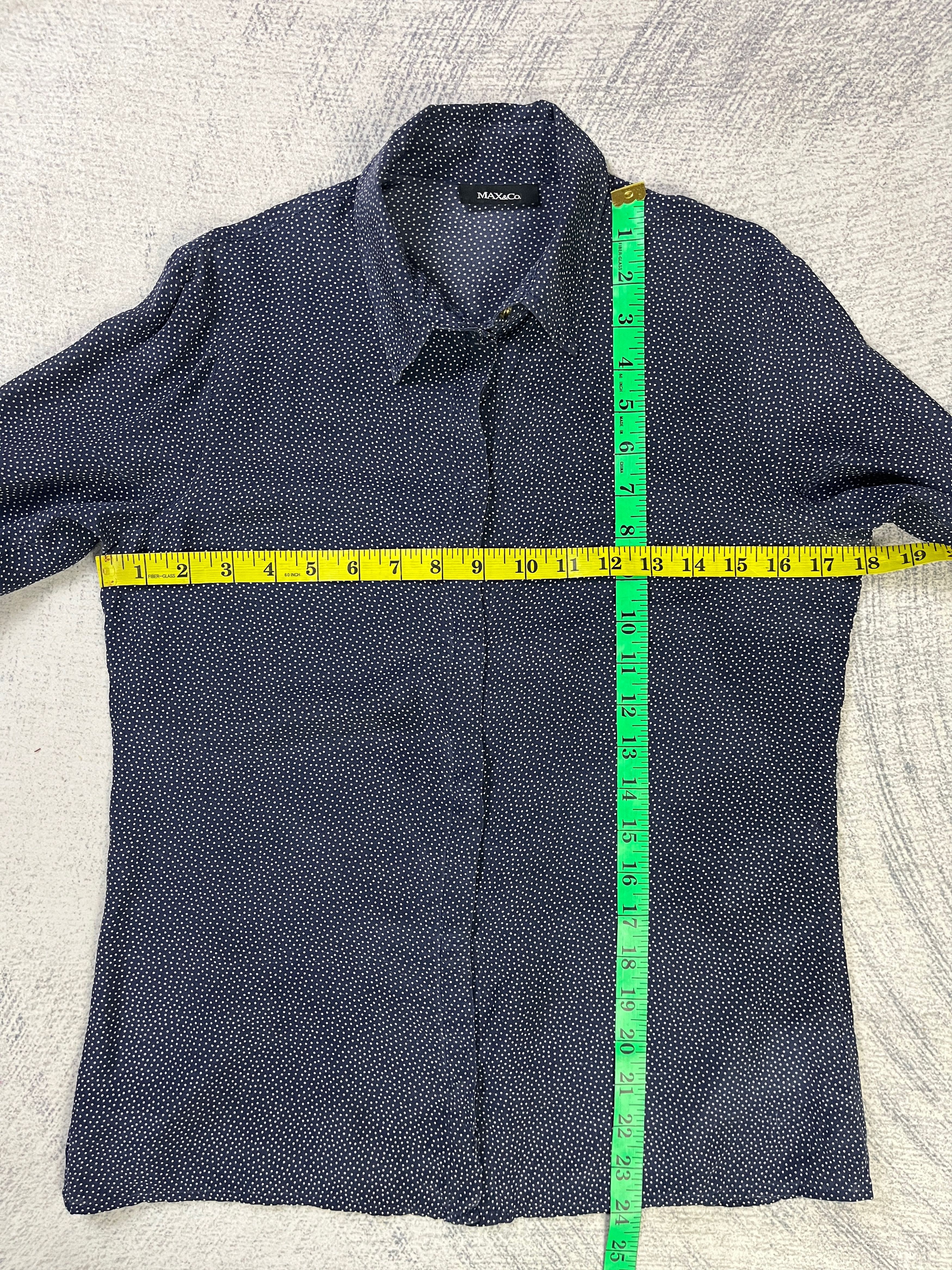 MAX&Co. Max & Co Silk Polka Dot Blouse Button Ups Made in Moldova Size XS / US 0-2 / IT 36-38 - 14 Thumbnail
