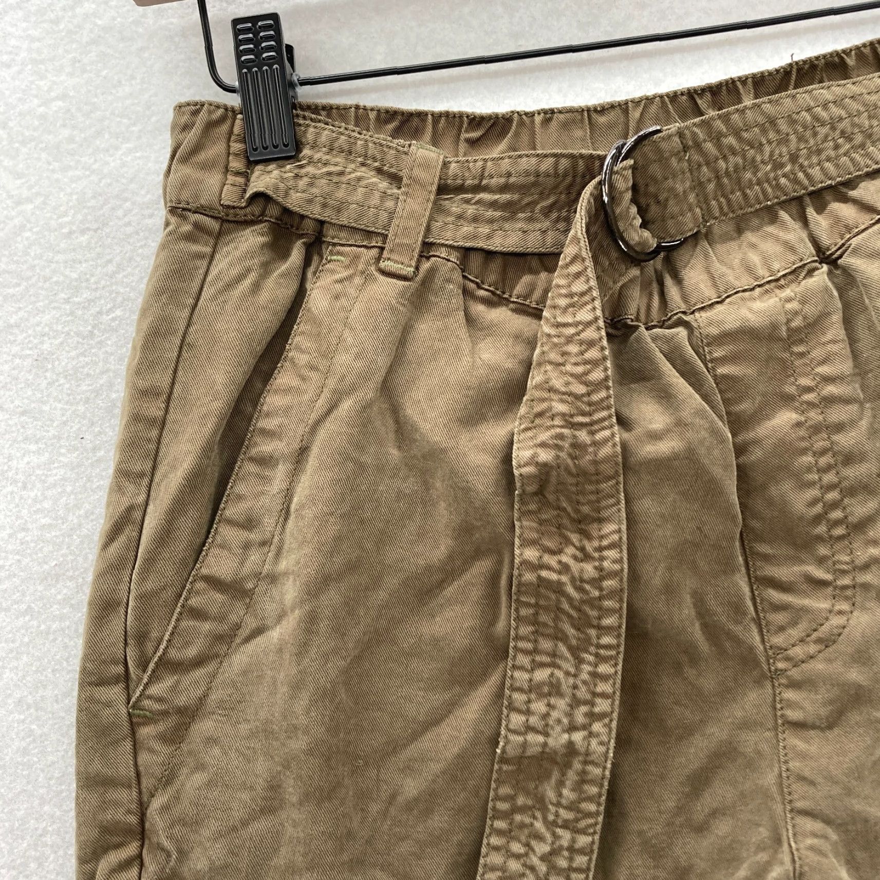 Vintage PAM & GELA Jogger Pants Women's P XS Brown Lyocell Cargo Utility Belted Casual Pants Size 26" / US 2 / IT 38 - 4 Thumbnail