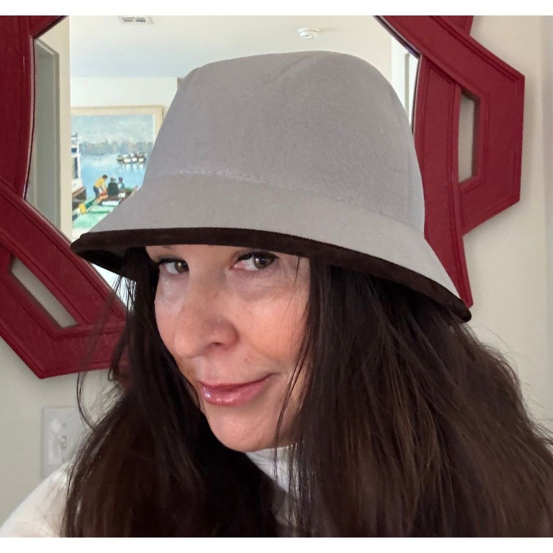 Other Filippo Catarzi NWT Gray Wool Bucket Hat with Brown Trim Size ONE SIZE - 2 Thumbnail
