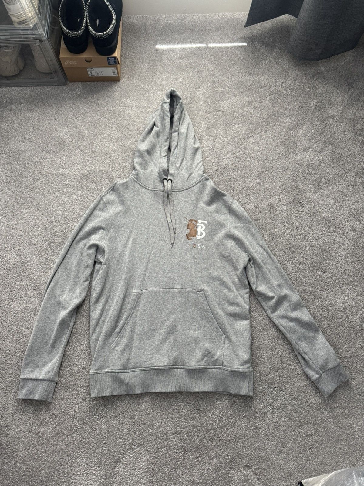 Burberry Grey Burberry Logo Hoodie Size US M / EU 48-50 / 2 - 1 Thumbnail