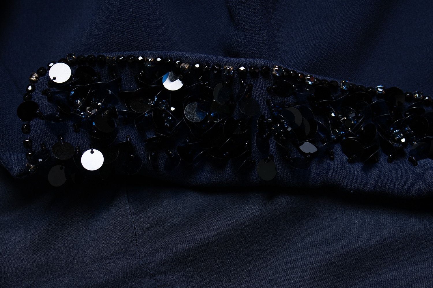 Miu Miu Miu Miu, blue jacket with belt and sequinned collar Size M / US 6-8 / IT 42-44 - 8 Thumbnail