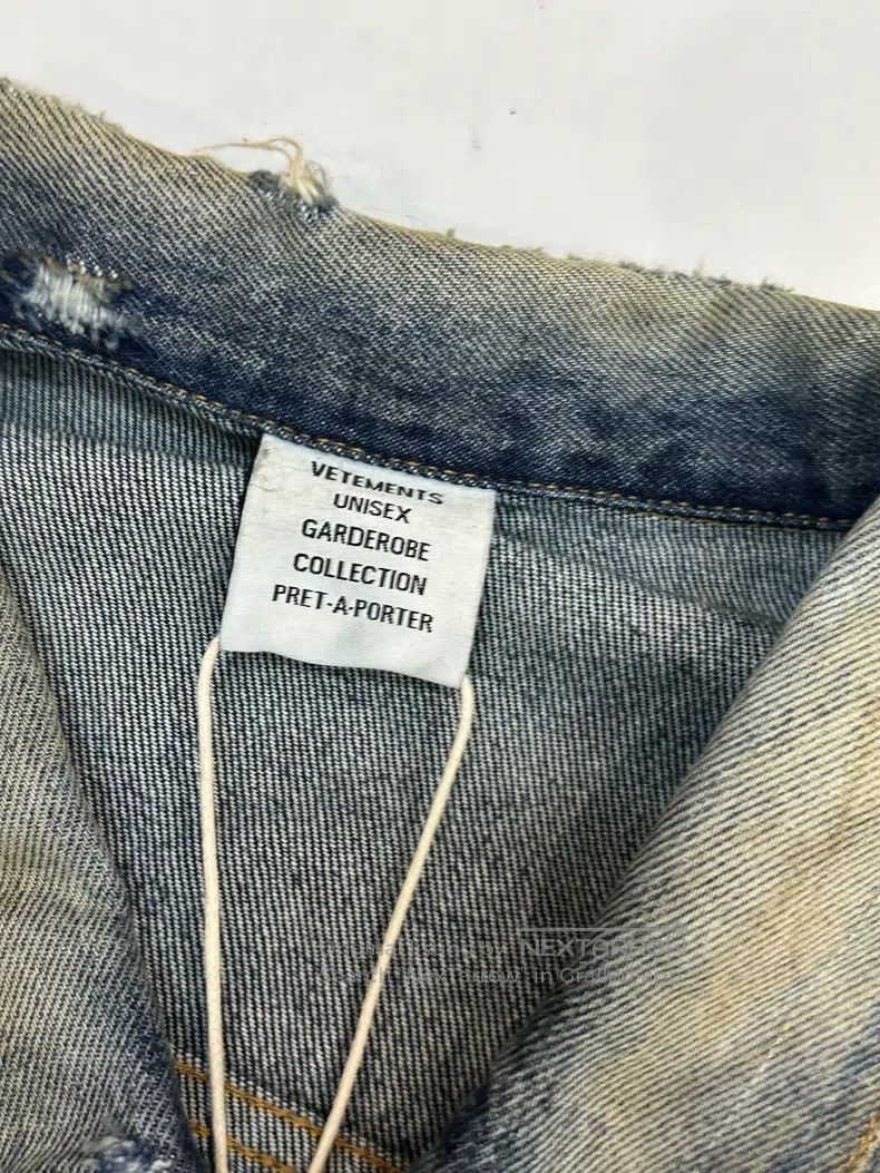 Vetements Vetements Blue Distressed Denim Jacket Size US L / EU 52-54 / 3 - 3 Thumbnail