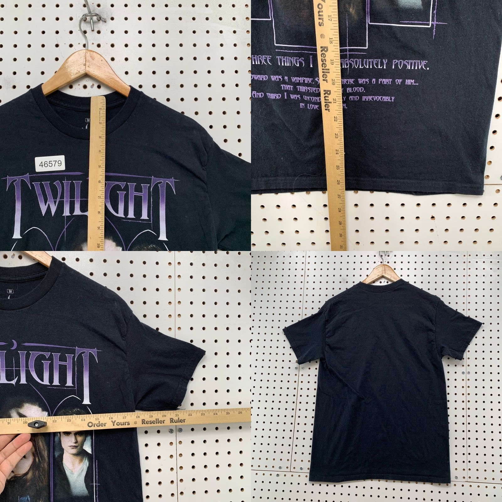 Vintage Twilight Mens T-Shirt City Black Movie Twilight Saga Shirt Short Sleeve Medium Size US M / EU 48-50 / 2 - 8 Thumbnail