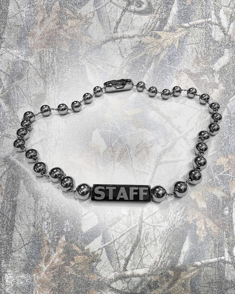G59 Records × STAFF WORKFORCE STAFFWORKFORCE BALL CHAIN CHOKER (SILVER ...