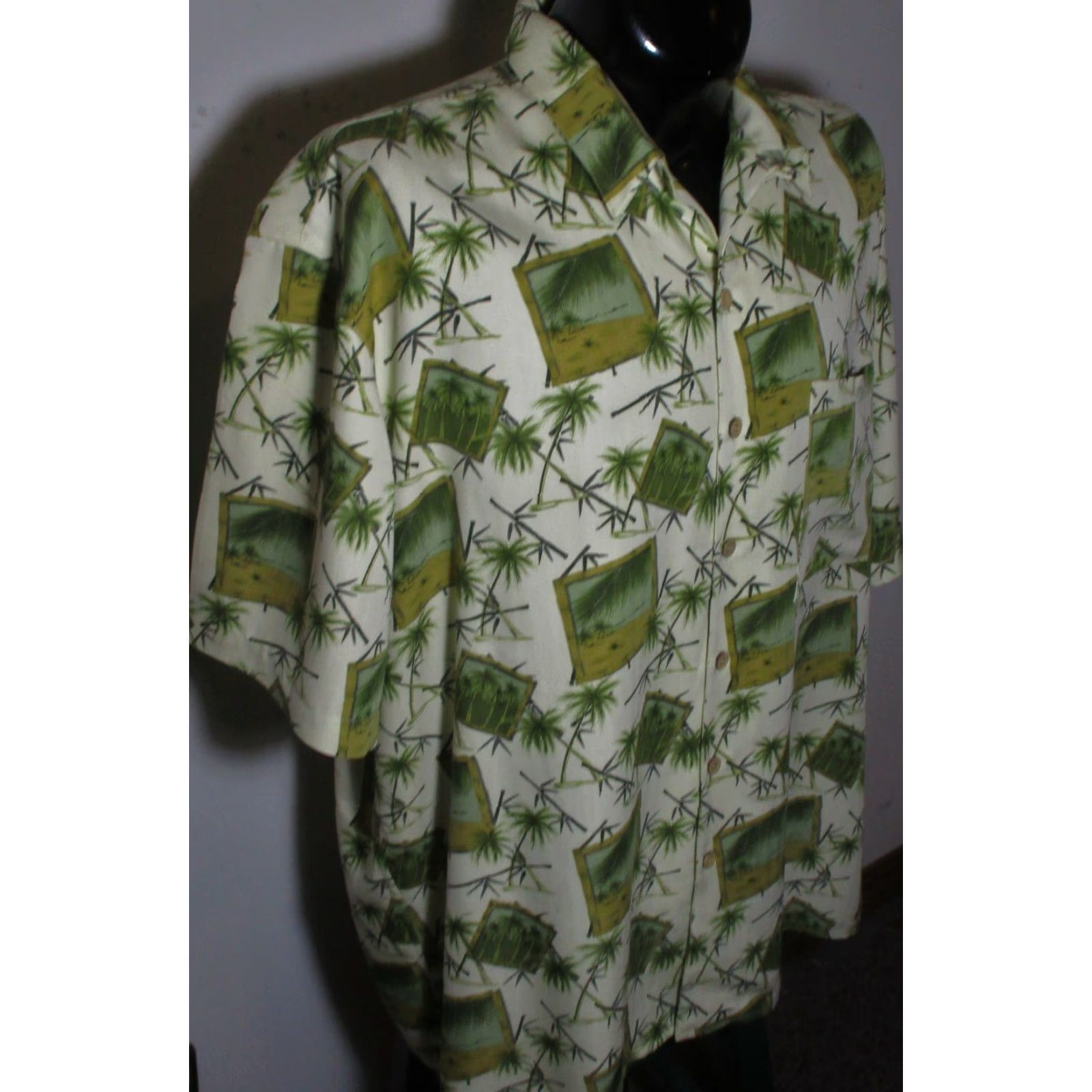 Vintage JOE MARLIN Maze Green Short Sleeve Button Shirt 2XL Mens Casual Hawaiian Size US XXL / EU 58 / 5 - 3 Thumbnail