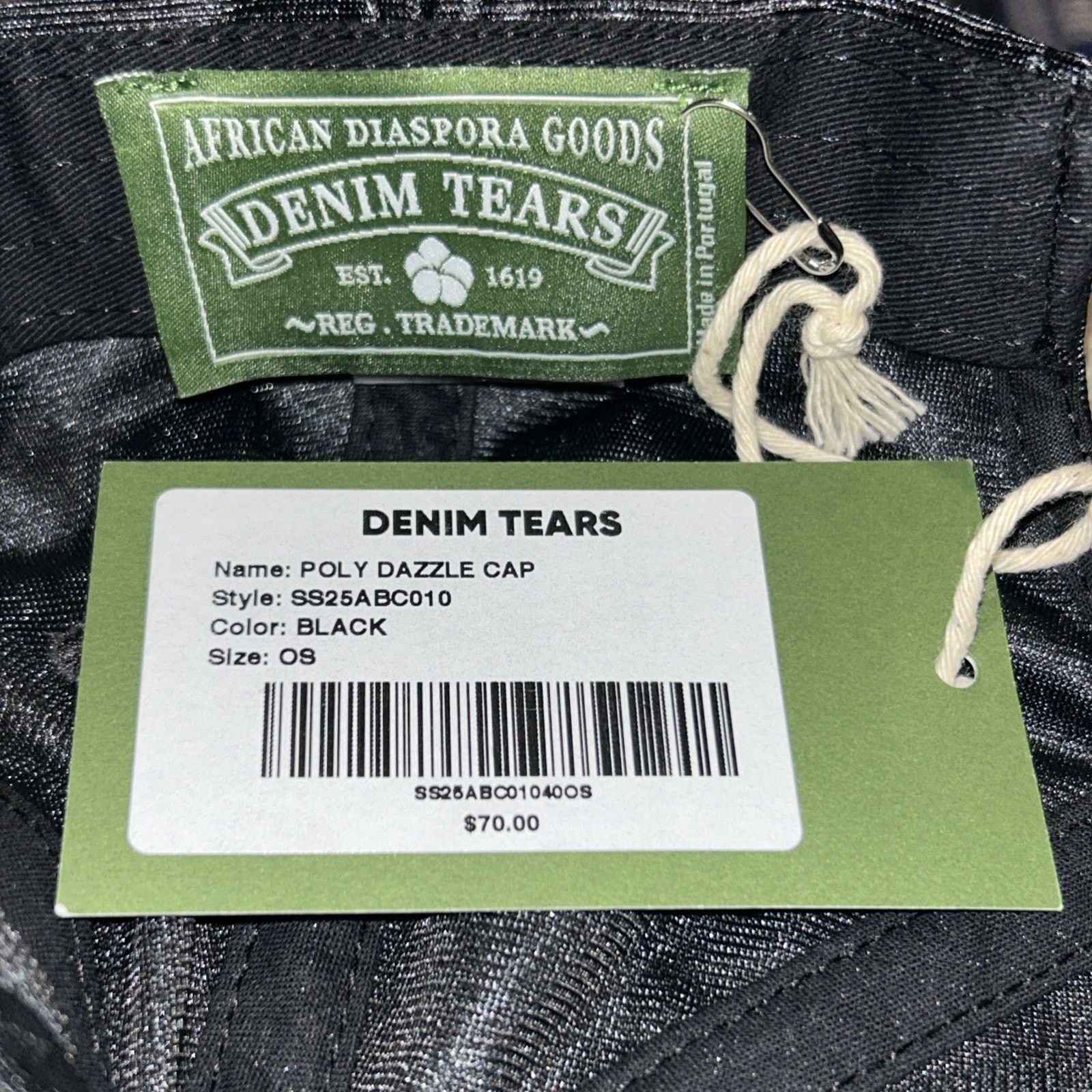 DENIM TEARS Denim Tears Poly Dazzle Cap Black Strapback - Retail $70 Size ONE SIZE - 5 Thumbnail