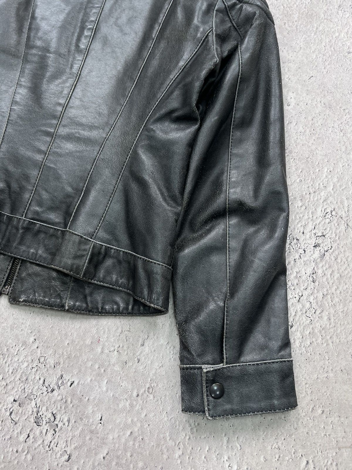 Japanese Brand Vintage Real Leather Racing Jacket Blazer Distressed Size M / US 6-8 / IT 42-44 - 14 Thumbnail
