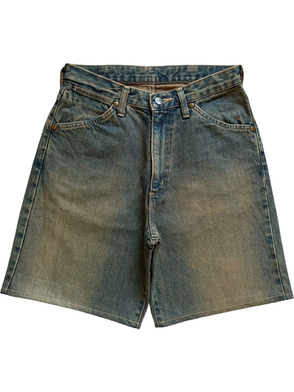 Wrangler Vintage Wrangler Blue Bell Selvedge Mud Wash Jean Short Size US 27 - 2 Thumbnail