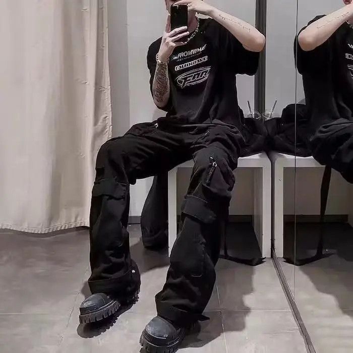 Japanese Brand Multi-pockets Straight Baggy Cargo Pants Size US 32 / EU 48 - 4 Thumbnail