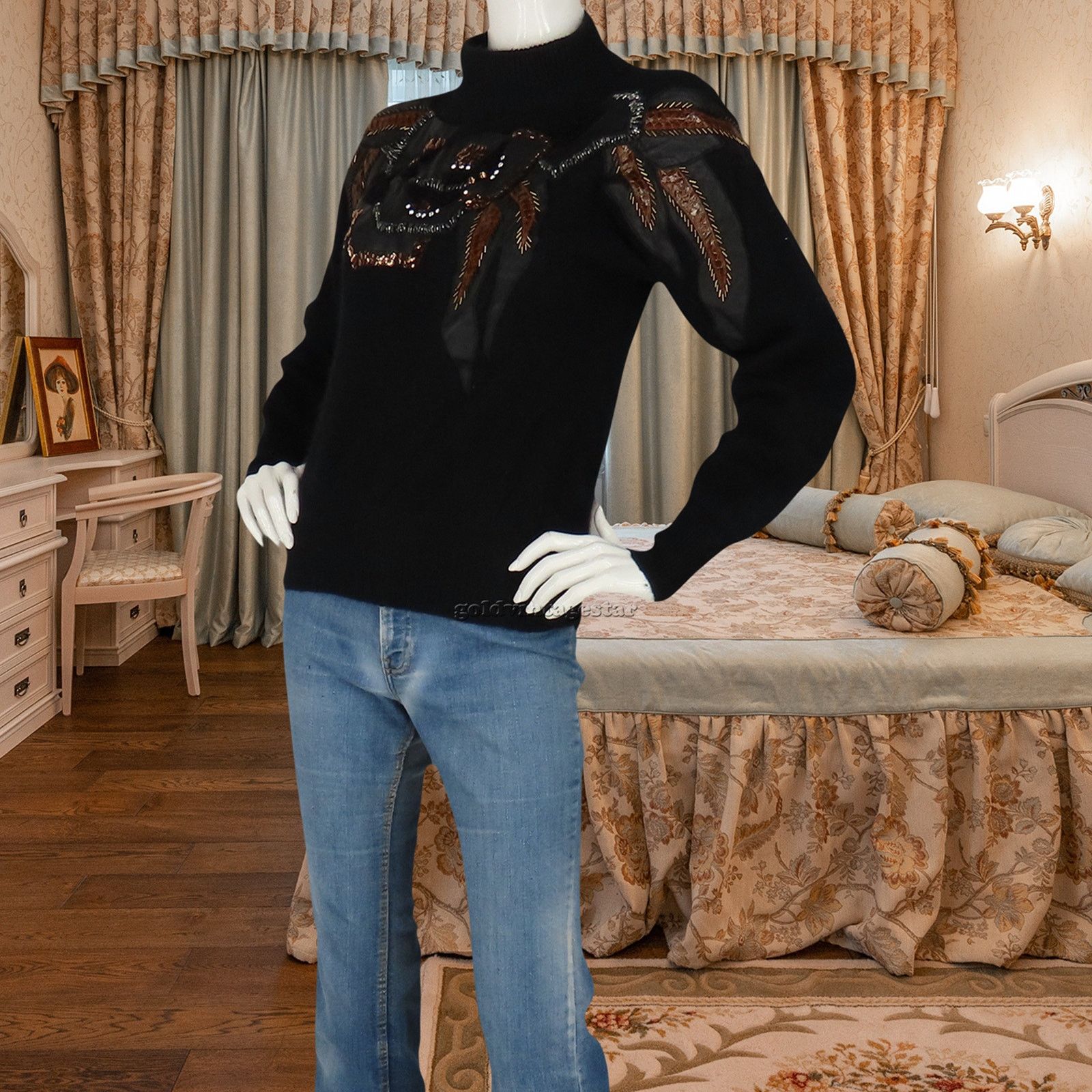 Other Vintage Lambswool Angora Snake Skin Leather Funky Sweater S Size S / US 4 / IT 40 - 1 Thumbnail