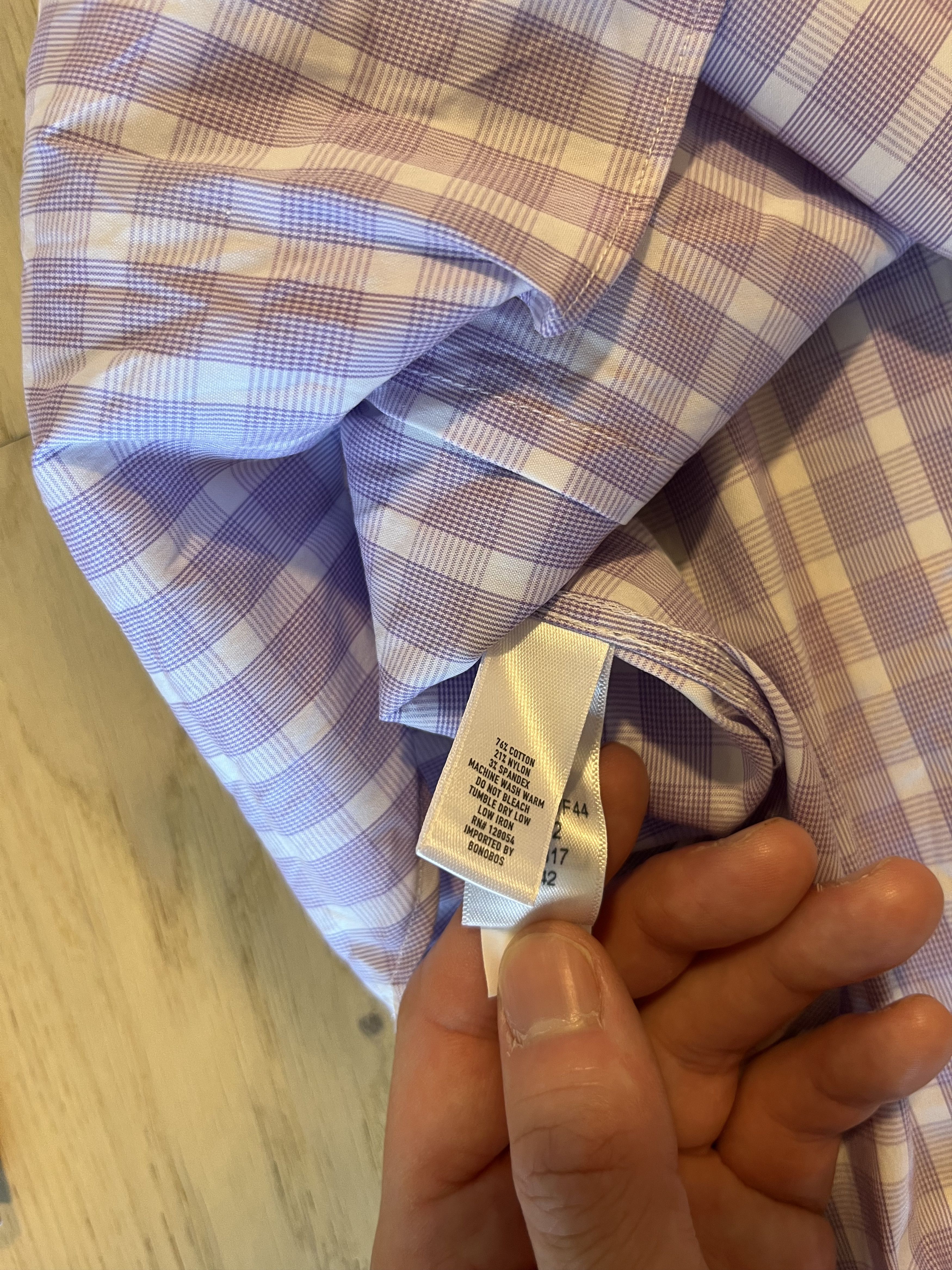 Bonobos Bonobos lilac stretch/performance shirt Size US S / EU 44-46 / 1 - 3 Thumbnail
