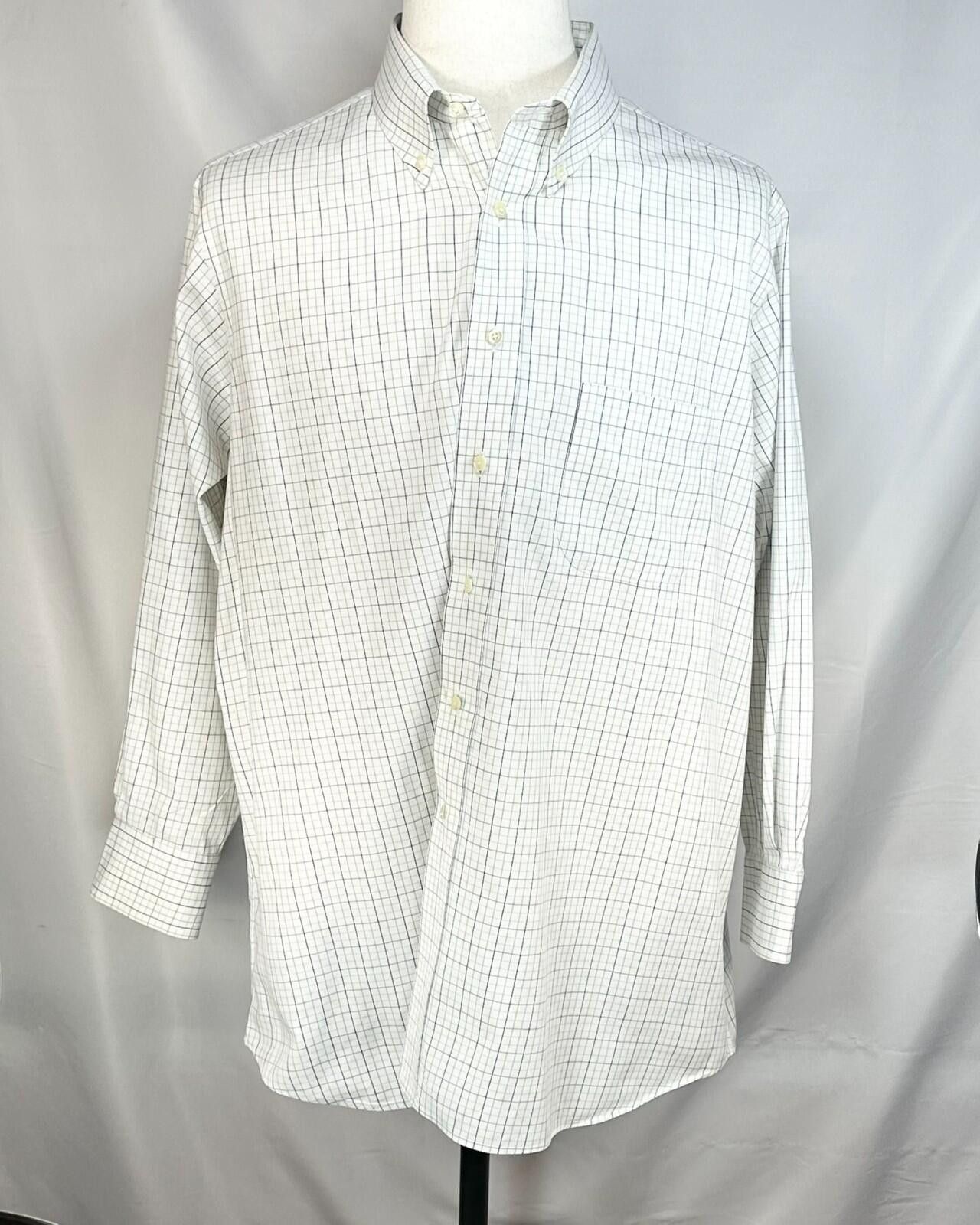 Tom James Tom James Executive Collection Checked Oxford White Mens XL Size 44R - 1 Thumbnail