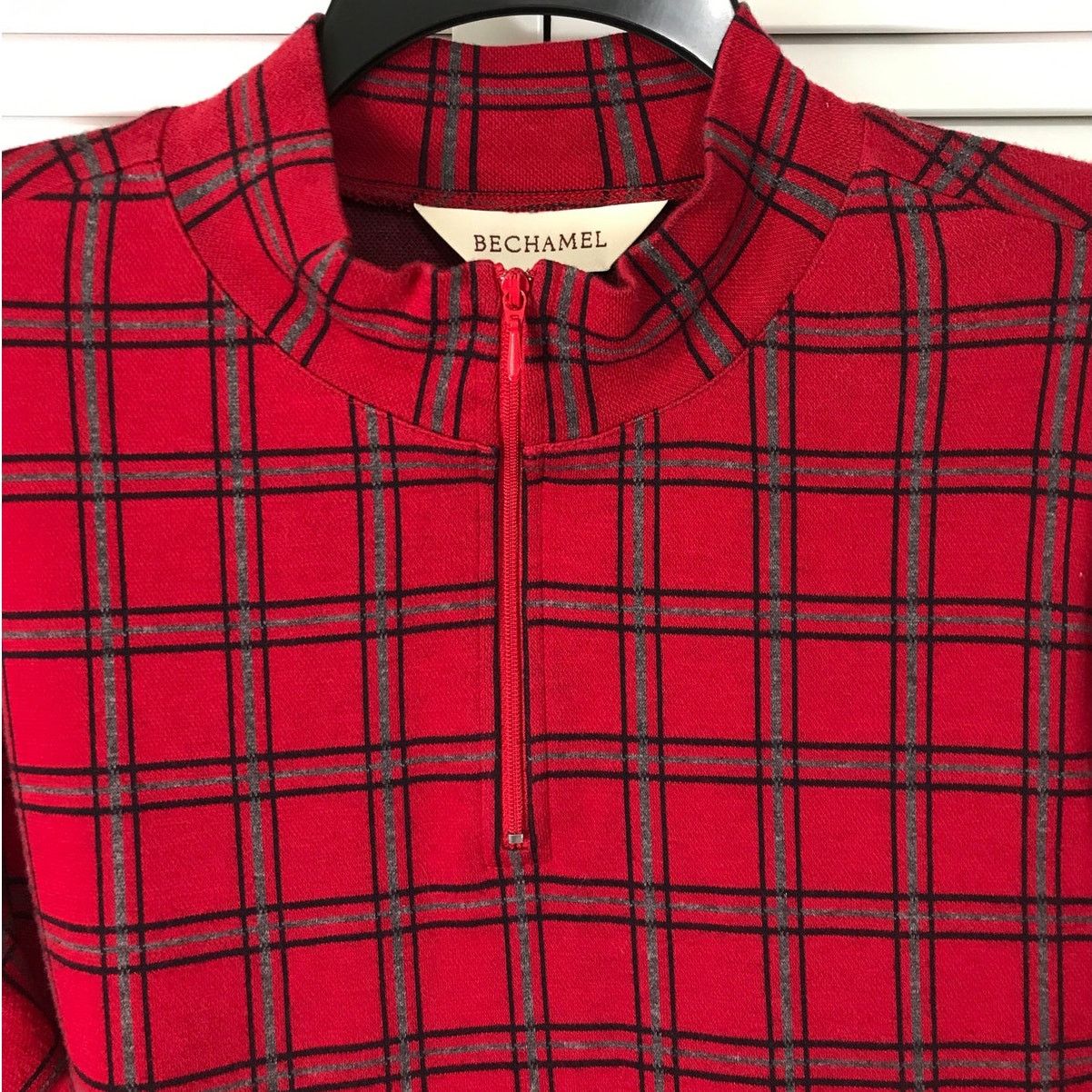 Other Bechamel Red Plaid High Neck Long Sleeve Mens Shirt S Size US S / EU 44-46 / 1 - 6 Thumbnail