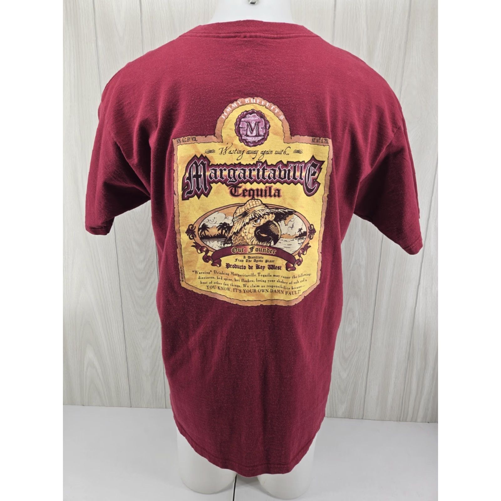 Fruit Of The Loom VINTAGE Margaritaville Tequila Mens Red New Orleans T-shirt XL Shirt Size US XL / EU 56 / 4 - 2 Thumbnail