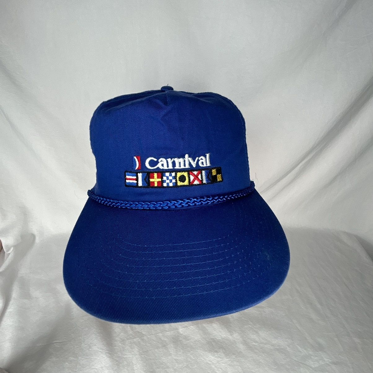 Vintage Vtg 90’s Carnival Cruise Blue Leather Strapback Hat Size ONE SIZE - 2 Thumbnail