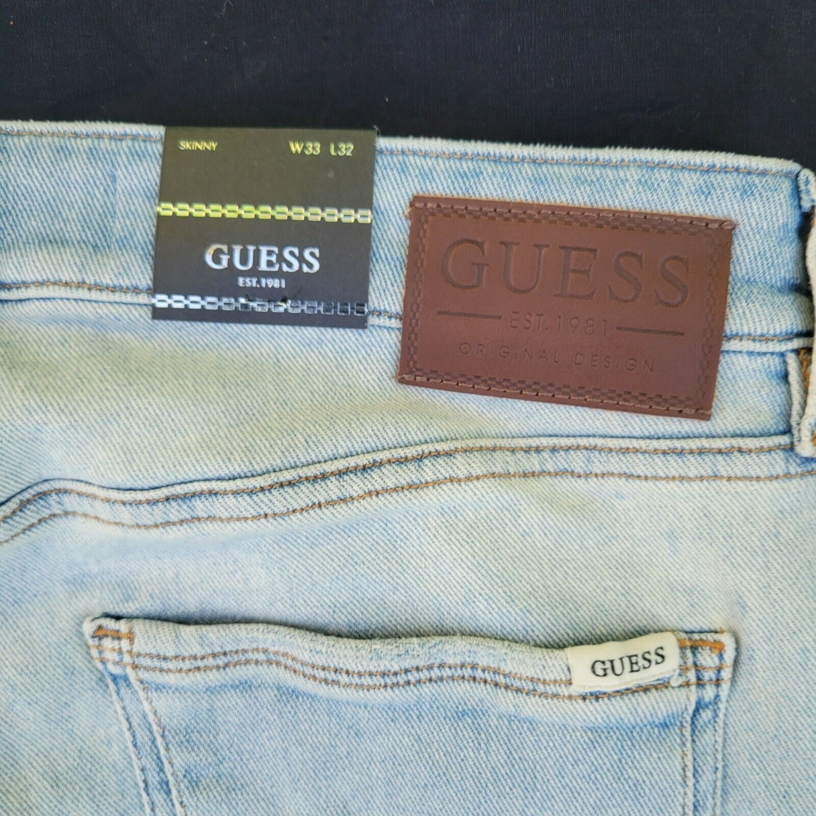Guess Men's Guess Distressed Skinny Jeans. 33x32. Blue. Size US 33 - 7 Thumbnail