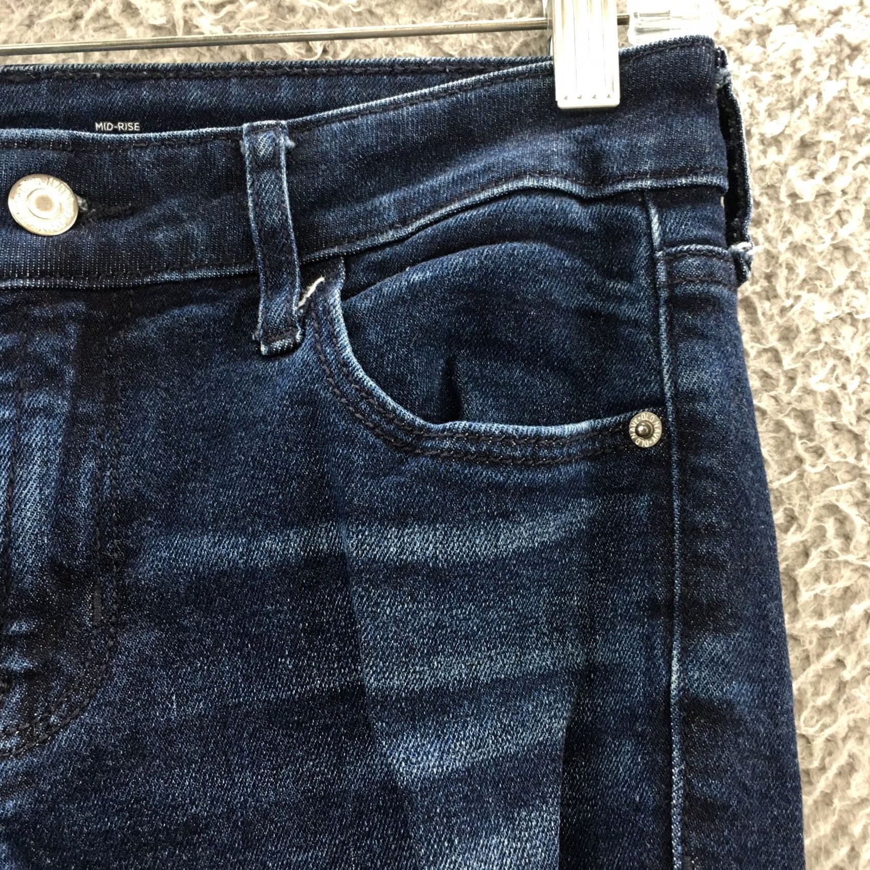 Old Navy Old Navy Rockstar Super Skinny Jeans Women 6 Blue Dark Wash Denim Jeans Skinny Regular 29x29 Womens Jeans Size 28" / US 6 / IT 42 - 5 Thumbnail