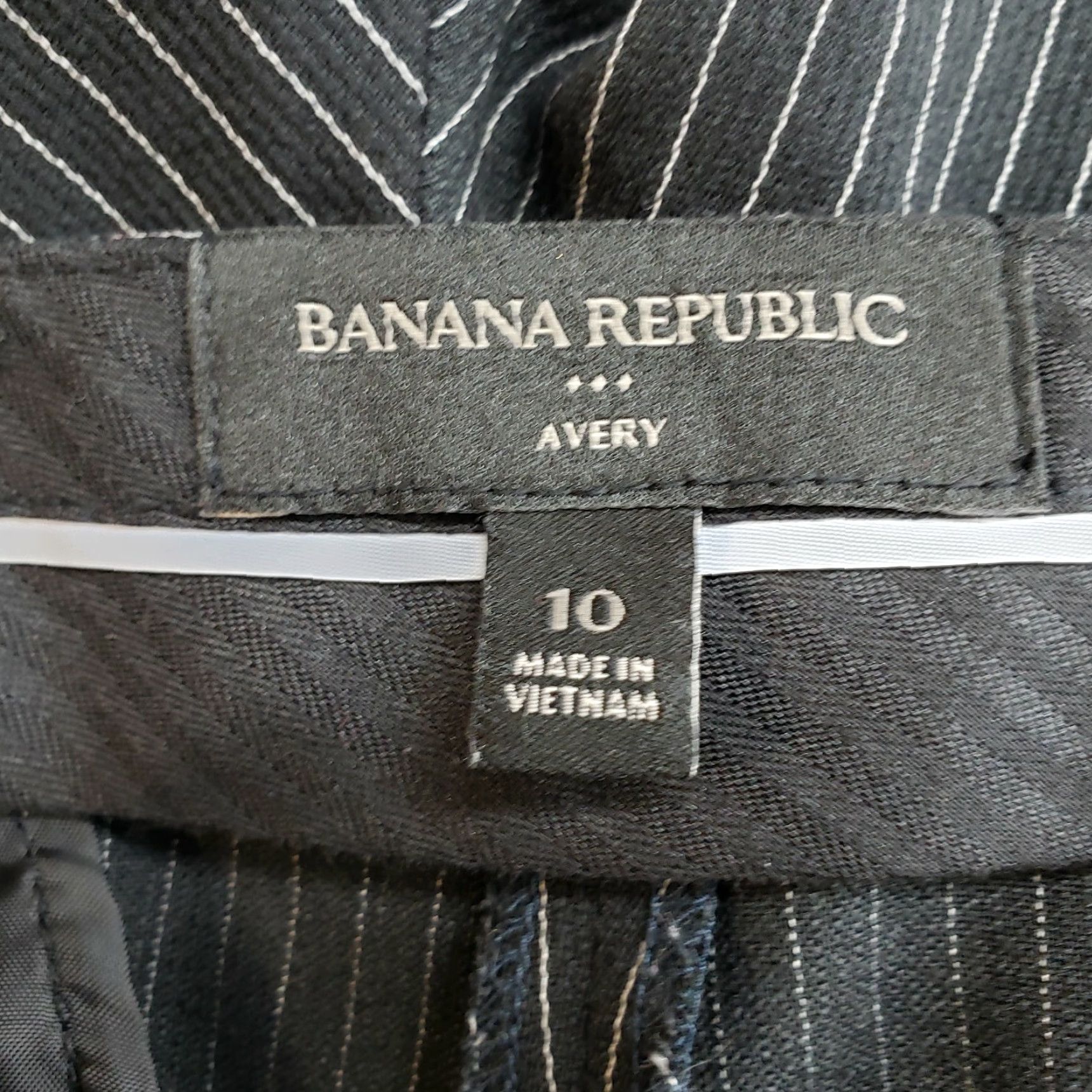 Banana Republic Banana Republic Women Cropped Pants Sz 10 Black White Pin Stripe Belted Avery Size 32" / US 10 / IT 46 - 7 Thumbnail