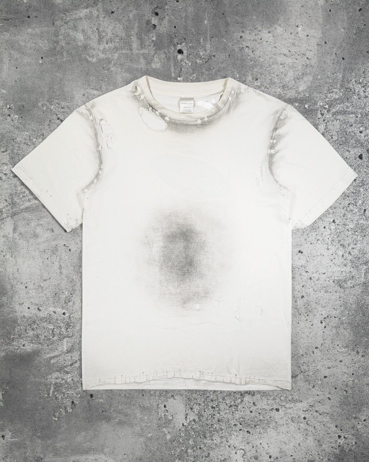 image of Number N Ine Number (N)Ine “Destroyed” Tee - Ss02 "modern Age" in White, Men's (Size Large)