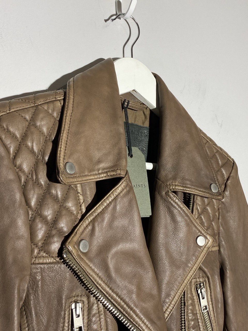 Allsaints All Saints Cropped Biker Leather Jacket Brown Size S / US 4 / IT 40 - 4 Thumbnail
