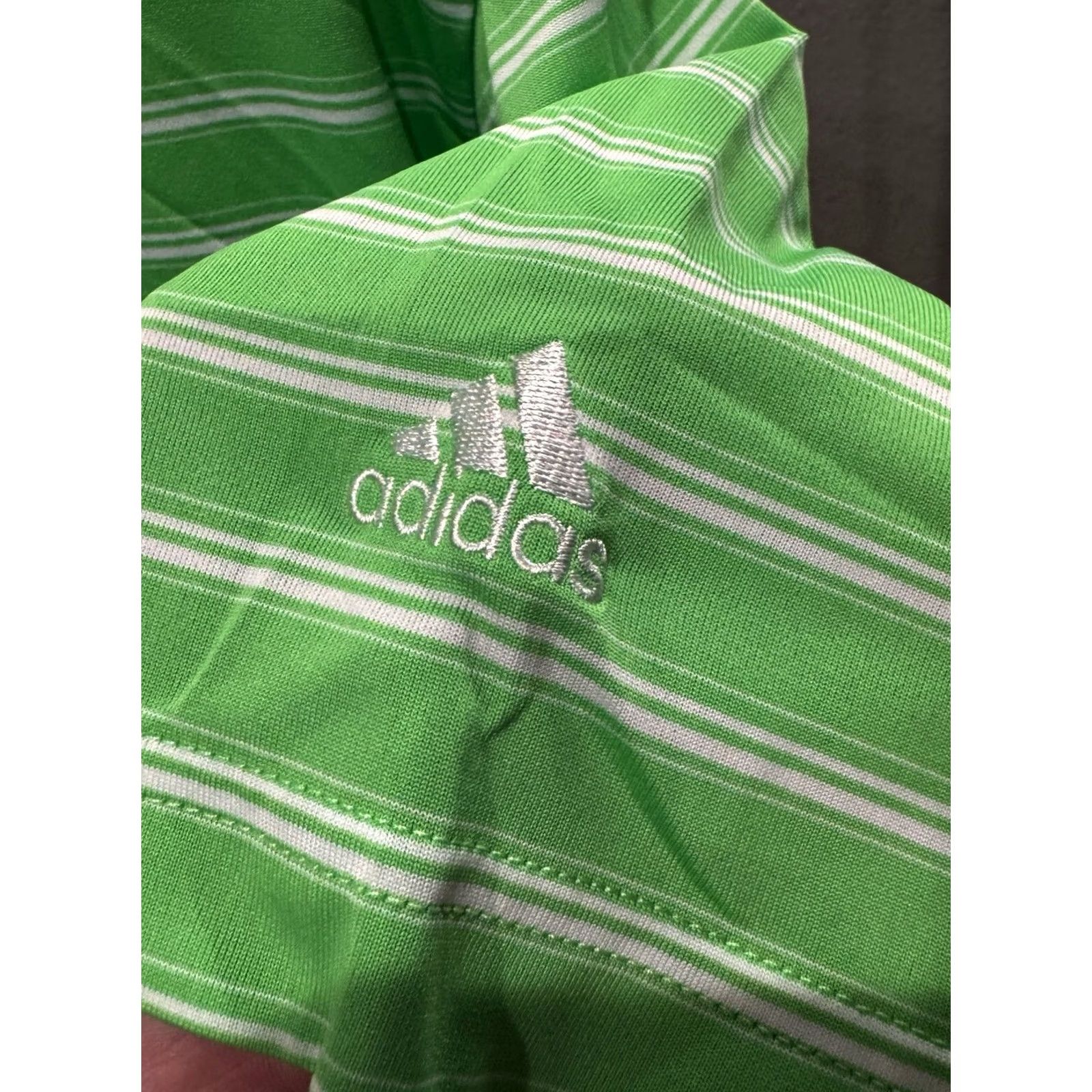 Adidas Adidas Golf Stripe Poly SHORT SLEEVE POLO SHIRT Medium M Shirt Mens Polo Stripe Poly Short Sleeve Golf Shirt Sharp Color 1899 Size US M / EU 48-50 / 2 - 6 Thumbnail